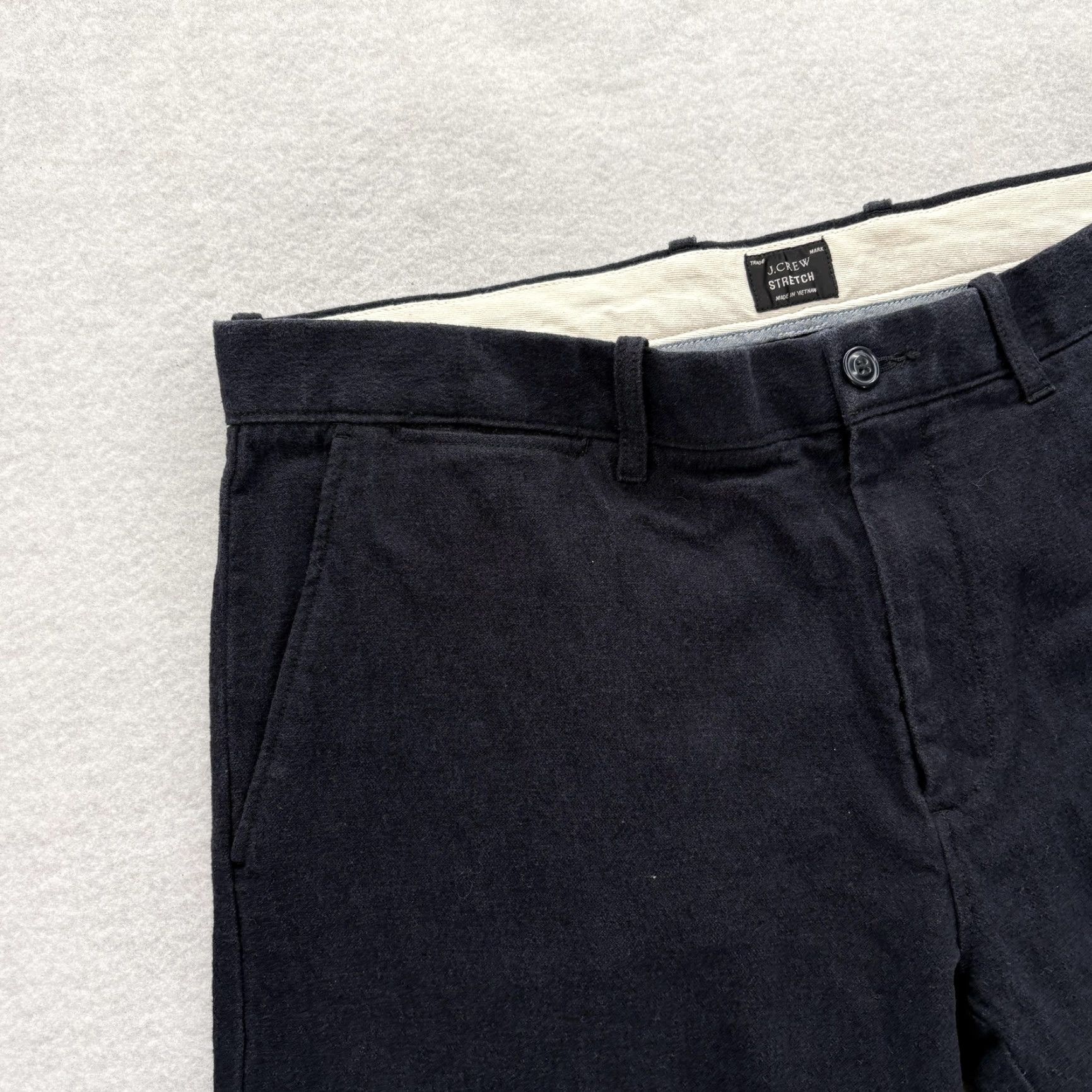 J.Crew J.Crew 484 Slim Pants Mens 35x32 Navy Blue Stretch Chino Casual Brushed Twill Size US 35 - 3 Thumbnail