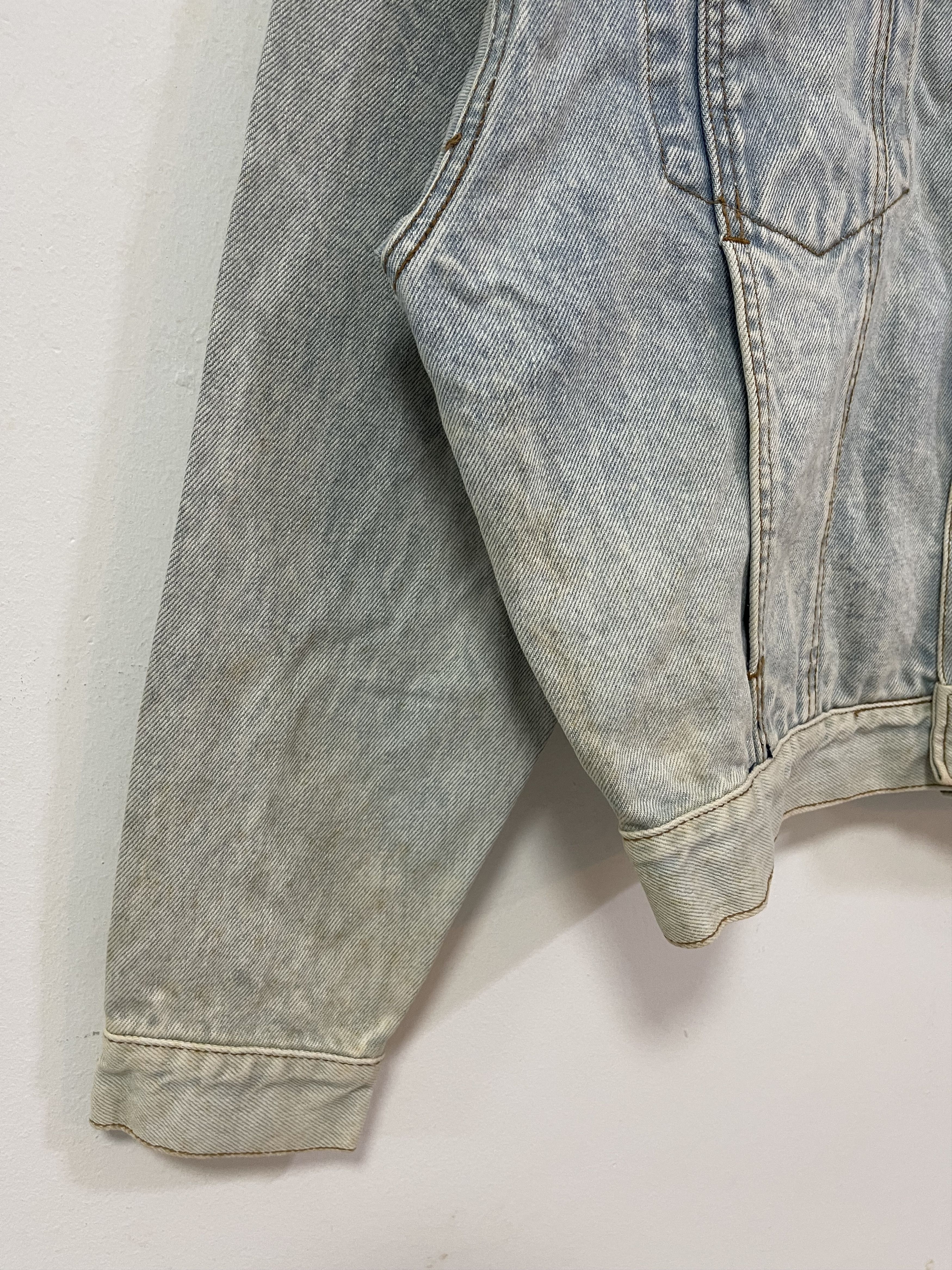 Japanese Brand Distressed Japan Design Super Wash Denim Jacket Size US S / EU 44-46 / 1 - 8 Thumbnail