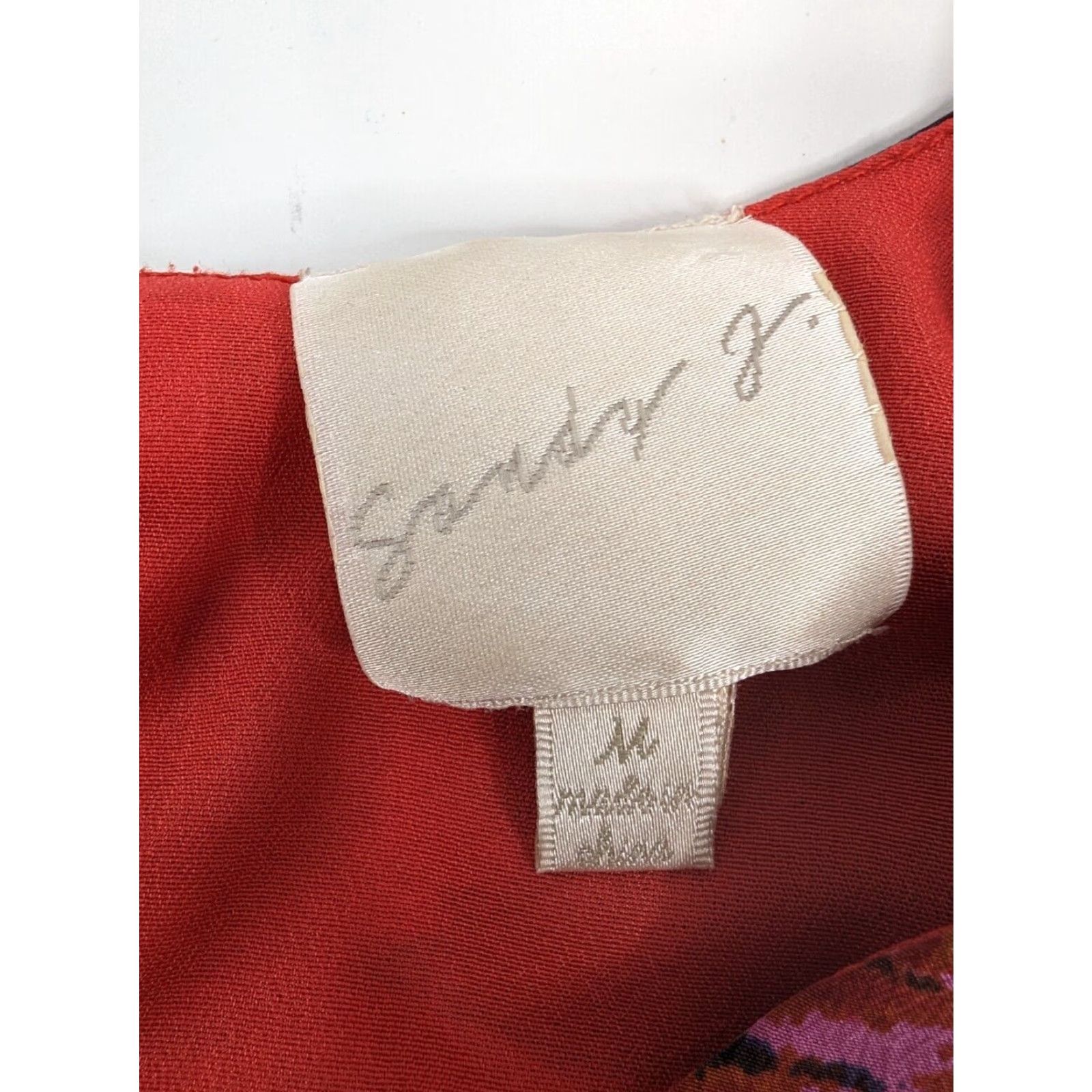 Vintage Sandy J. Silk Tank Top Womens M Floral Keyhole Racerback Lined Maroon Silk Tank Sandy J. Womens M Floral Keyhole Racerback Lined Maroon Size M / US 6-8 / IT 42-44 - 6 Thumbnail