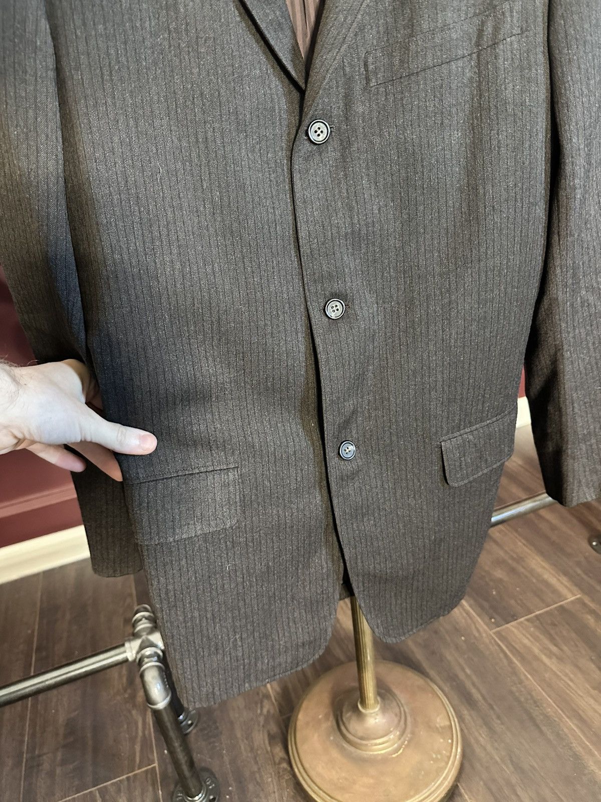 J. Press ROGER KENT rare vintage brown pinstriped MiUSA jacket Size 38R - 5 Thumbnail