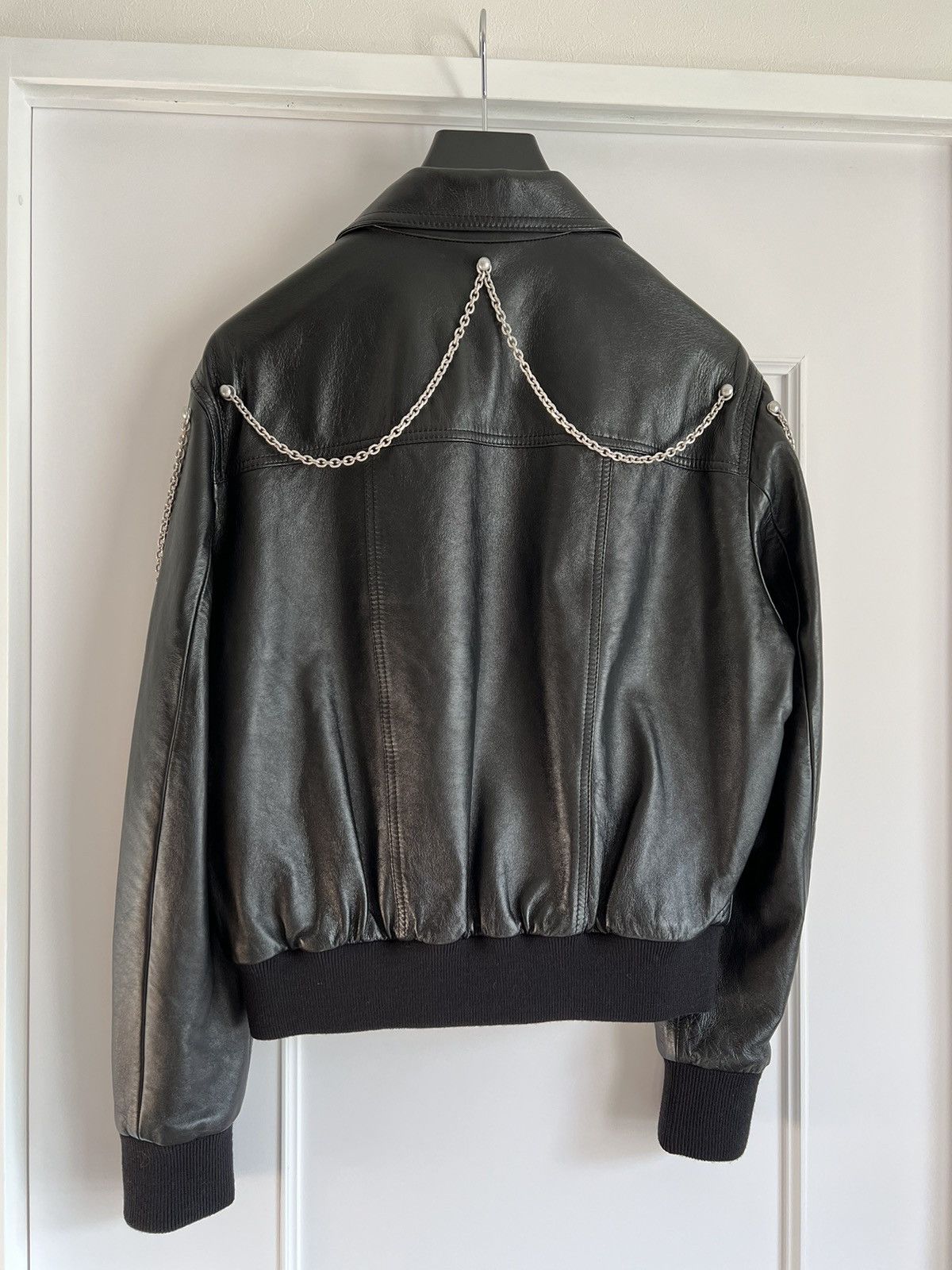 Celine × Hedi Slimane CELINE Oversized chains Leather Blouson Jacket Size US M / EU 48-50 / 2 - 2 Thumbnail