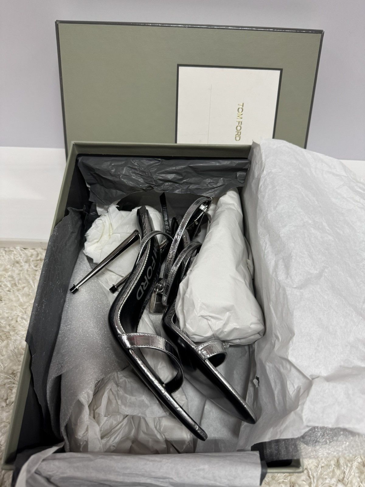 Tom Ford Tom Ford Padlock Metallic Silver Size US 10 / IT 40 - 6 Thumbnail