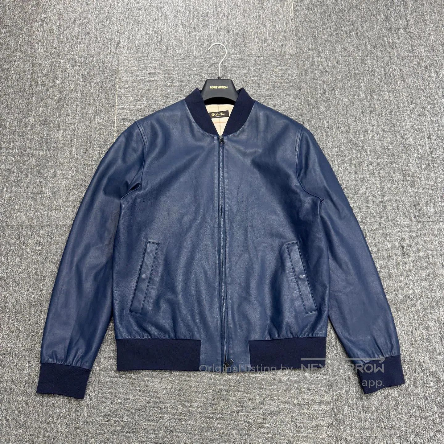 Loro Piana Blue Leather Bomber Jacket Size M. Size US M / EU 48-50 / 2 - 1 Thumbnail