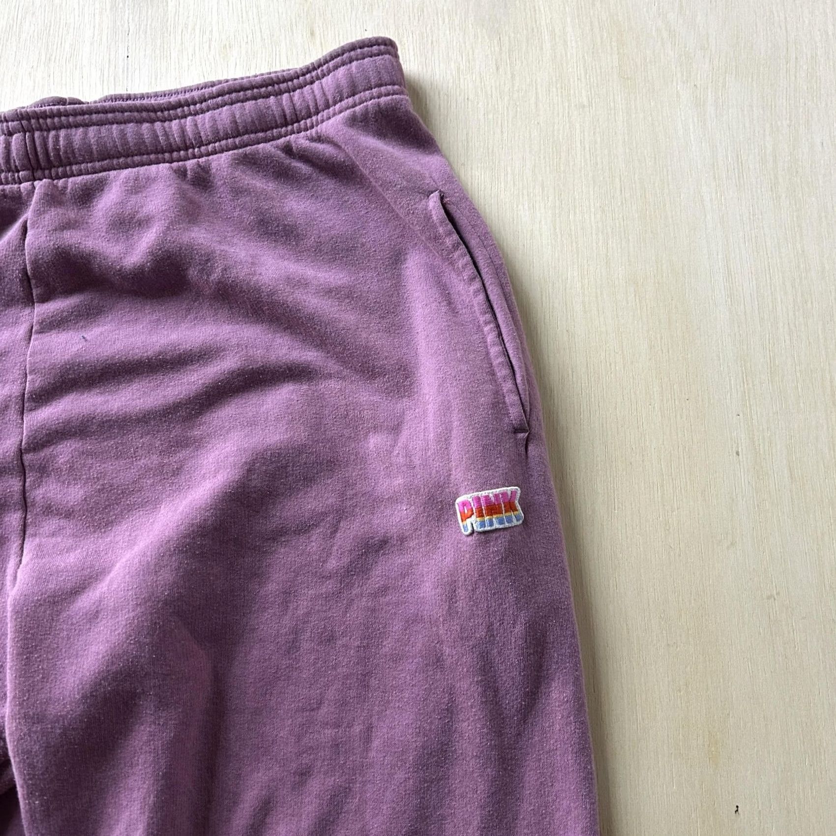 Vintage PINK Victoria's Secret Sweatpants Womens L Pink Terry Stripe Joggers Lounge Tapered Elastic Waist Pockets Size 36" / US 14 / IT 50 - 3 Thumbnail