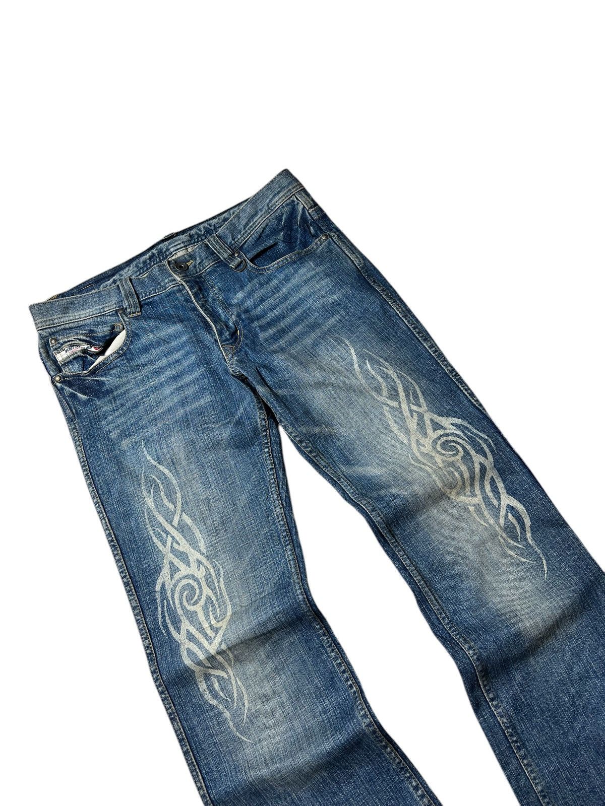 Nicole Club 2000s NCFM Nicole Club For Men Tribal Grunge Flare Pants Size US 32 / EU 48 - 3 Thumbnail