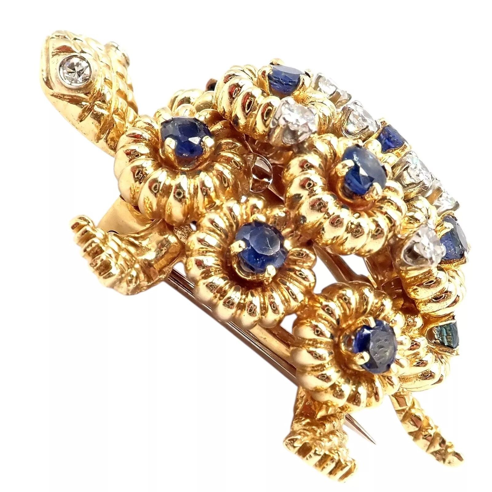 Tiffany & Co. Tiffany & Co. 18k Yellow Gold Diamond Sapphire Pin Brooch Size ONE SIZE - 10 Thumbnail