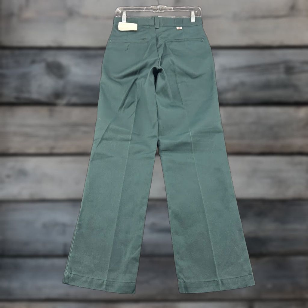 VINTAGE Dickies Pants Mens 28x30 Green Chino Flat Front Straight 874 Skater 90s