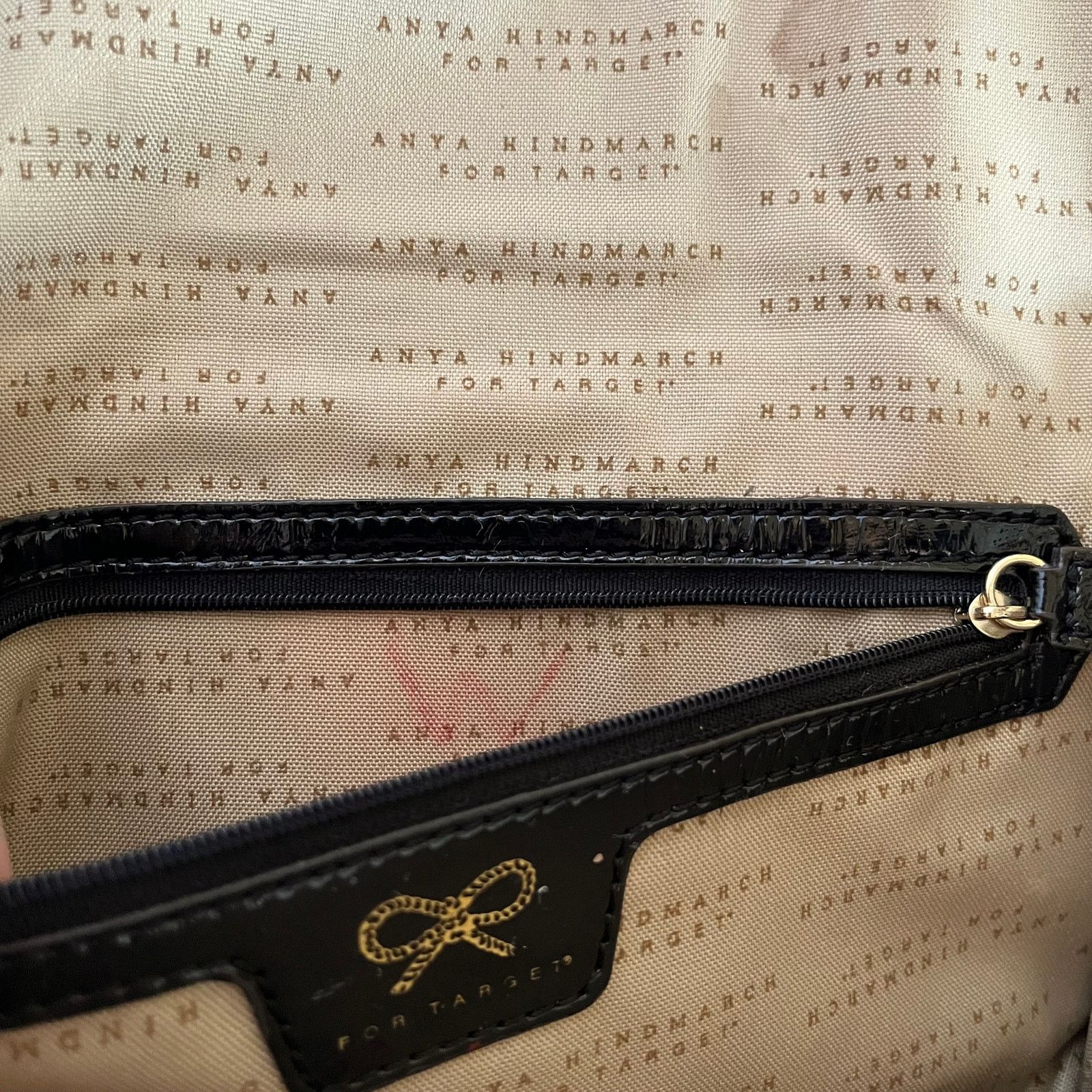 Anya Hindmarch × Target Basics Anya Hindmarch x Target Black Patent Faux Leather Clutch Bag Size ONE SIZE - 5 Thumbnail