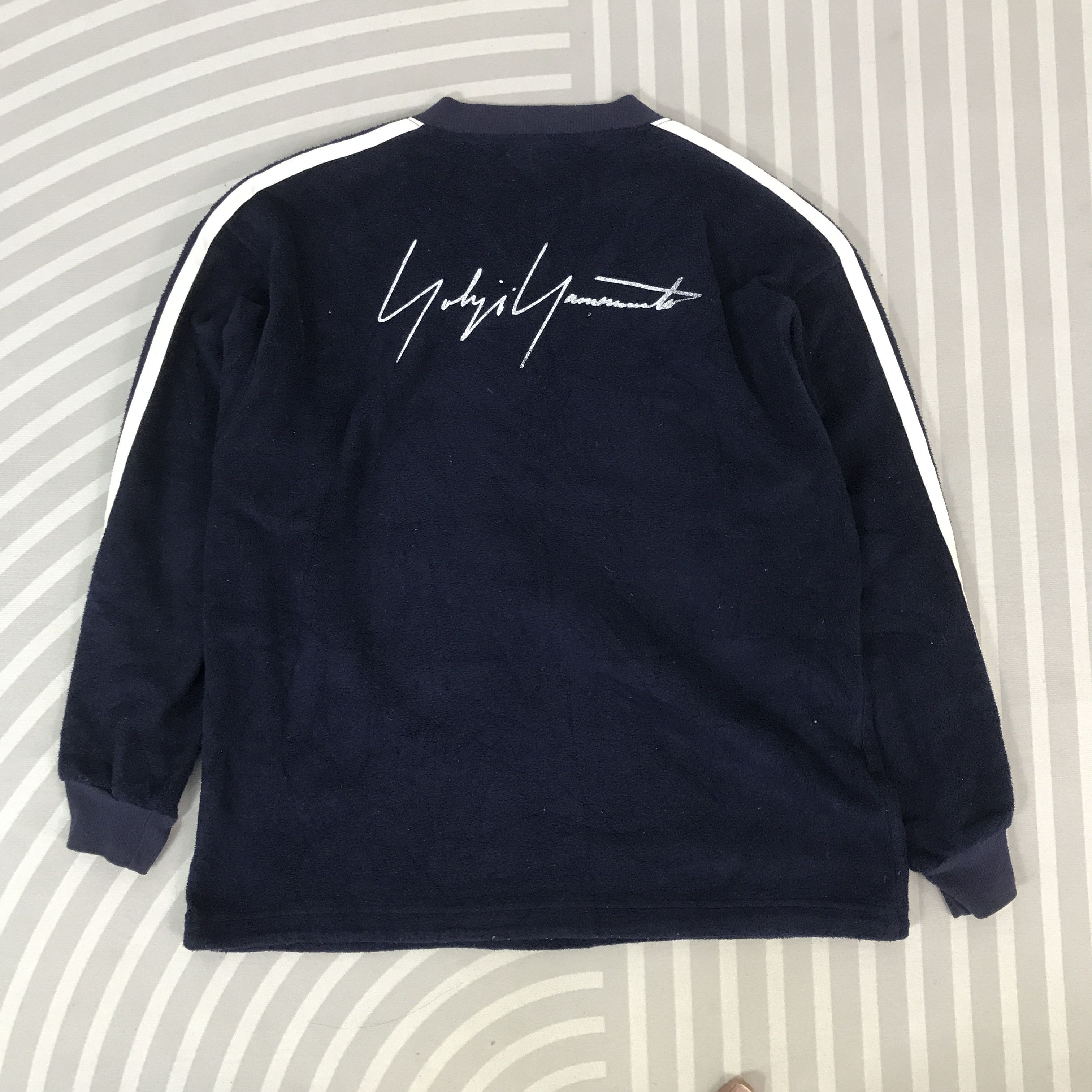 Adidas × Japanese Brand × Yohji Yamamoto Adidas X Yohji Yamamoto Fleece V-Neck custom Art Sweatshirt Size US L / EU 52-54 / 3 - 1 Thumbnail
