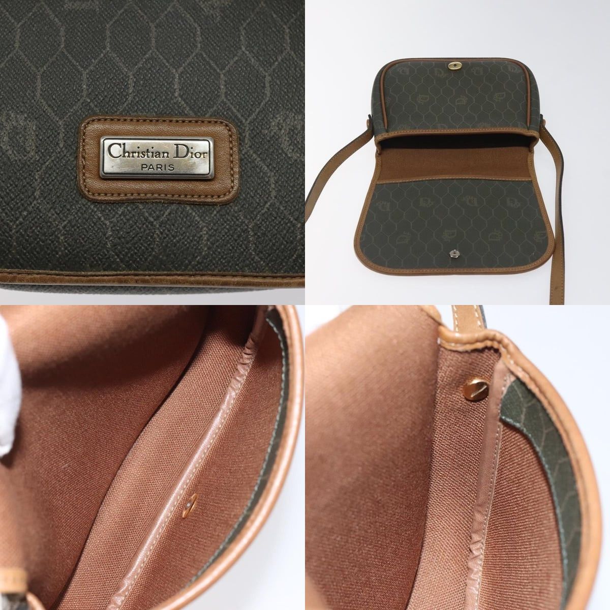 Dior DIOR Honeycomb Canvas Shoulder Bag Pvc Khaki Size ONE SIZE - 11 Thumbnail