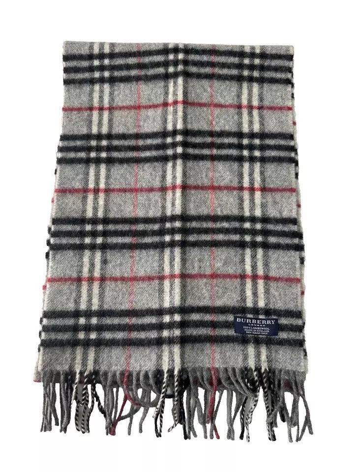 Burberry Burberry Classic Check Grey 100% Lambswool Unisex Scarf Size ONE SIZE - 4 Thumbnail