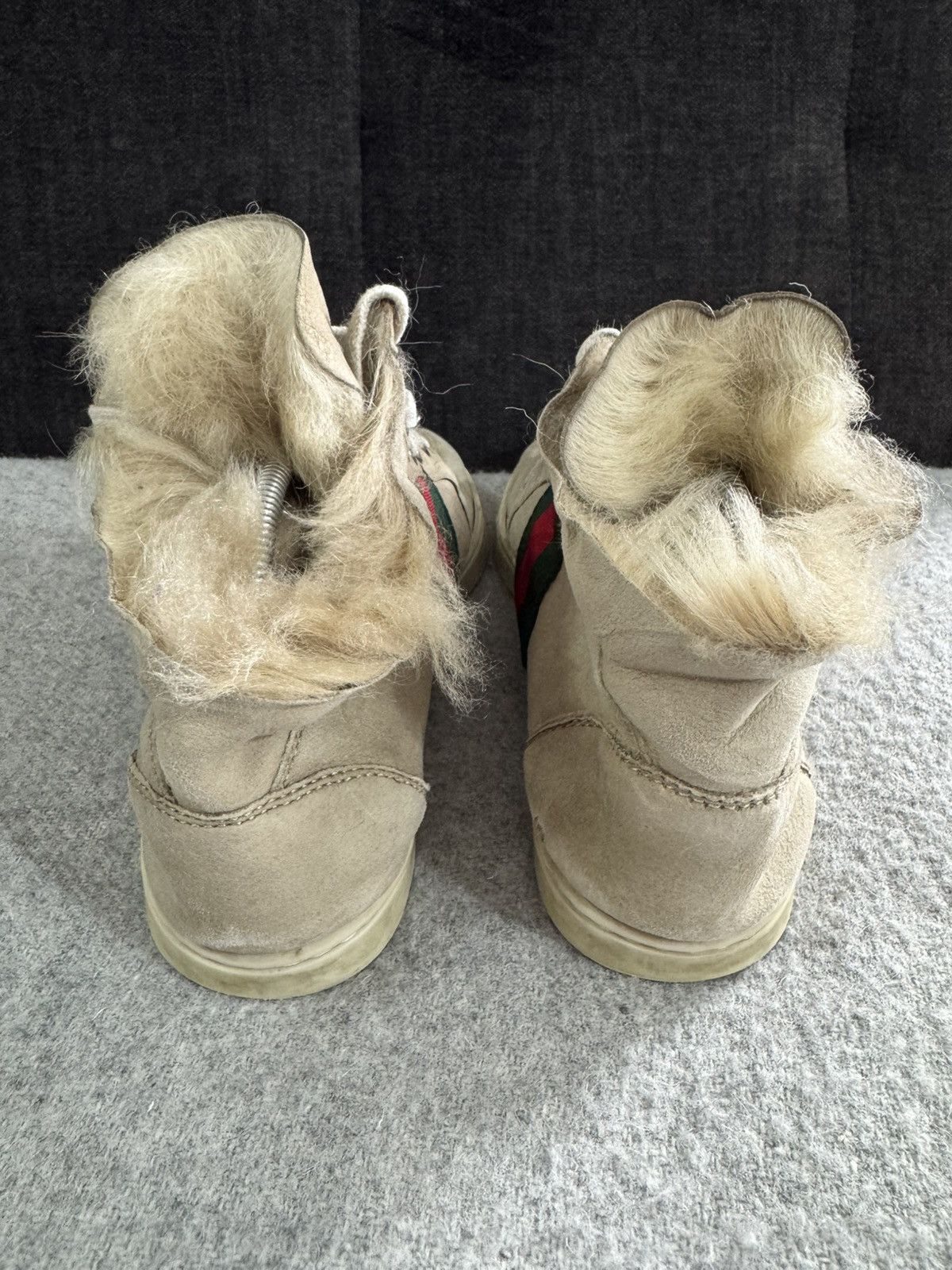 Gucci Gucci Ace High Top Mongolian Lambskin Sneakers Fur 36 Size US 6 / IT 36 - 8 Thumbnail