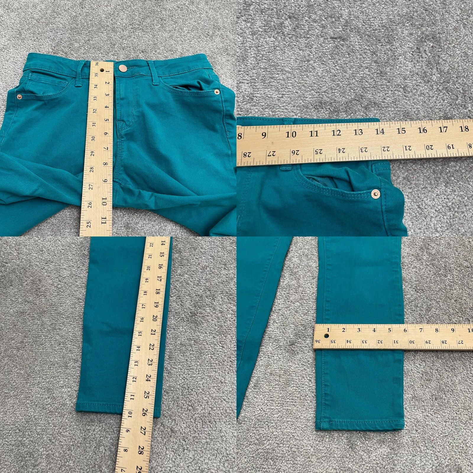 Old Navy Old Navy Rockstar Skinny Denim Jeans Womens 6 Teal Blue Mid Rise Stretch 28x26 Size 28" / US 6 / IT 42 - 8 Thumbnail