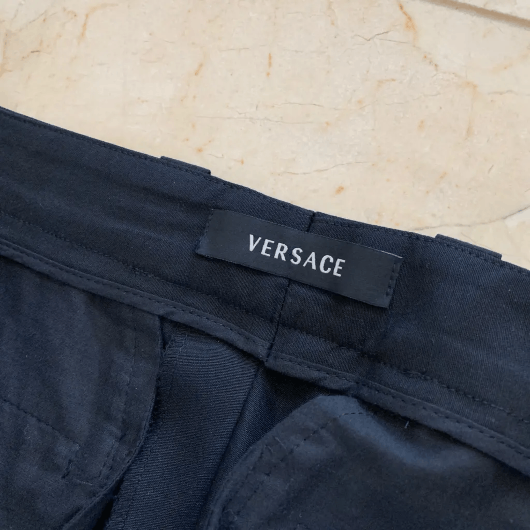Versace Versace Black Tailored Pants Made in Italy | Luxury Fit Size US 30 / EU 46 - 2 Thumbnail
