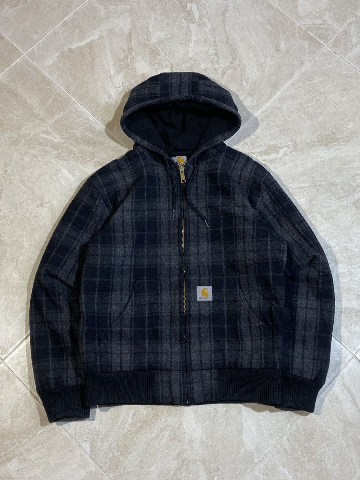 Carhartt × Vintage Vintage Carhartt Wool Checked Hooded Active Jacket Size US M / EU 48-50 / 2 - 1 Thumbnail