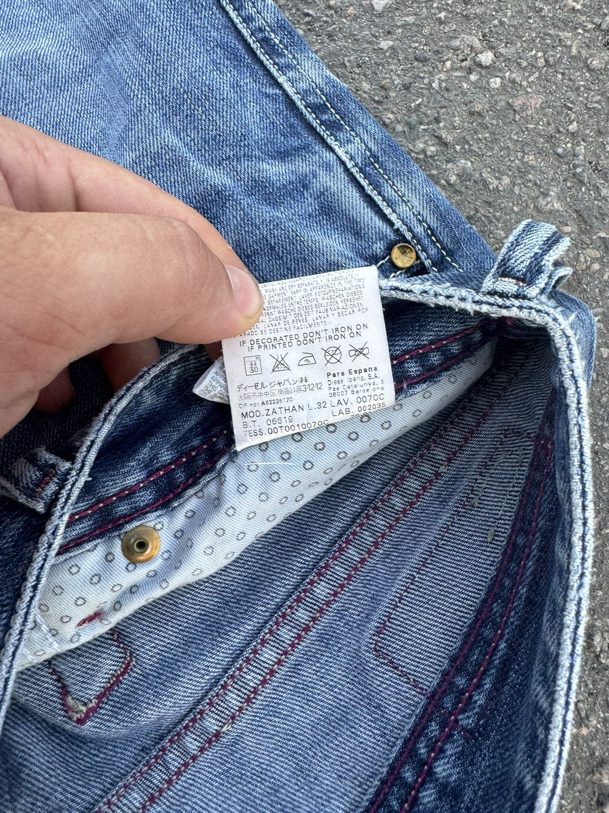 Diesel × Vintage Vintage Y2K Diesel Embroidered Logo Pocket Denom Jeans Pants Size US 31 - 6 Thumbnail