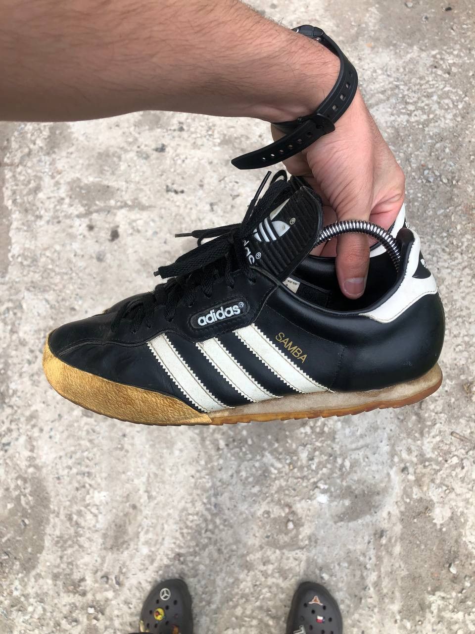 Adidas × Vintage VERY RARE ADIDAS SAMBA LEATHER SHOES Y2K JAPAN STYLE 90s 80s Size US 9.5 / EU 42-43 - 8 Thumbnail