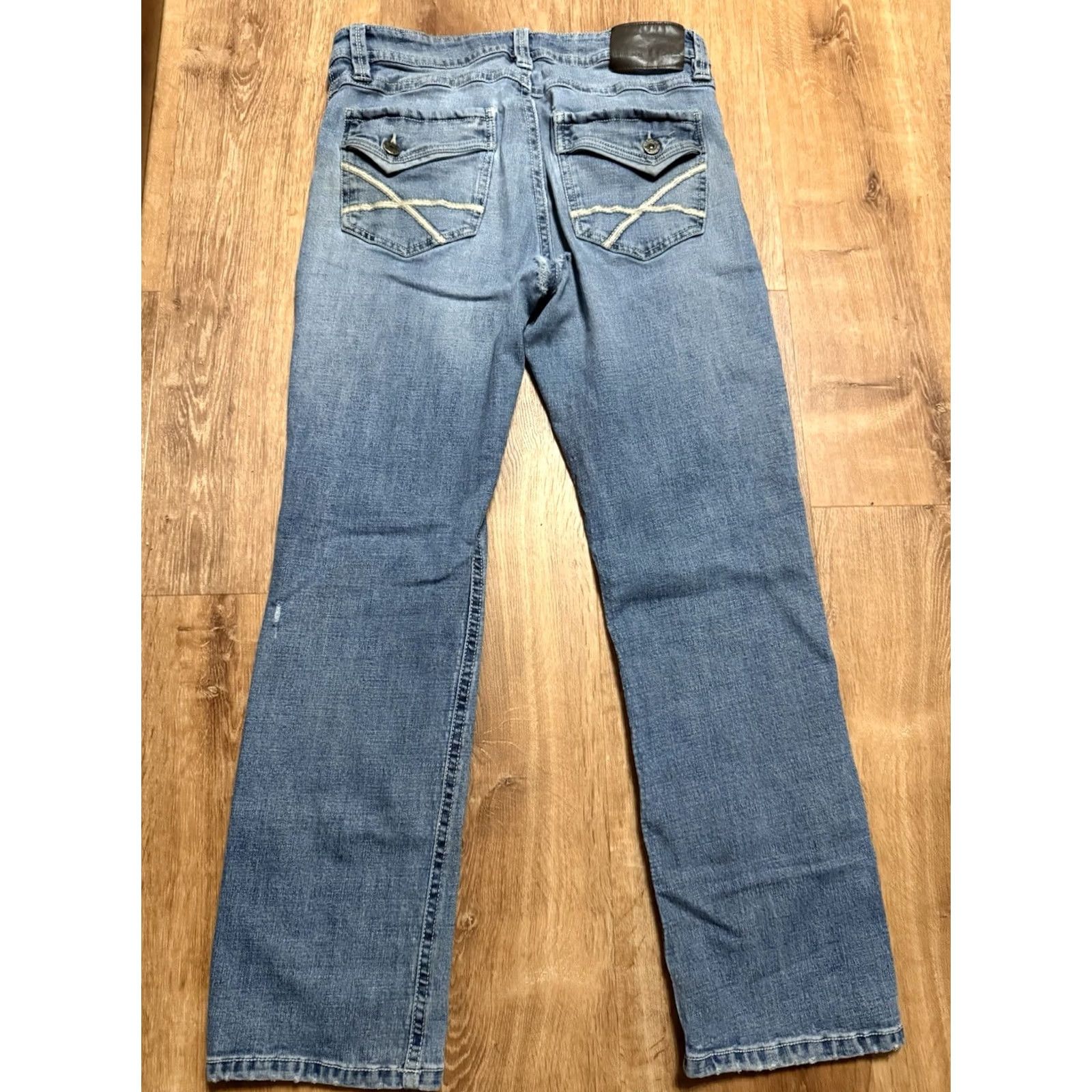 Denime Axel Jeans Slim Boot Distressed Denim Pants Men's 34x32 32x30 TK Axel Slim Boot Model T.K. Axel Regular Waist Blue Denim 5-Pocket Mens Jeans Size US 32 / EU 48 - 2 Thumbnail