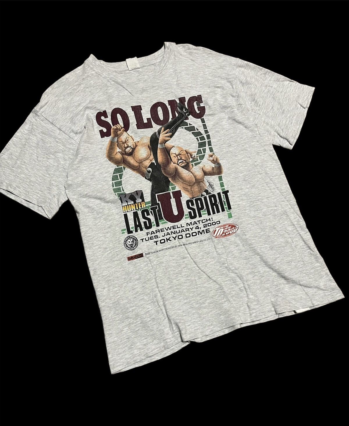 💥Vintage Wrestling Japan 2000s Big Print Tee