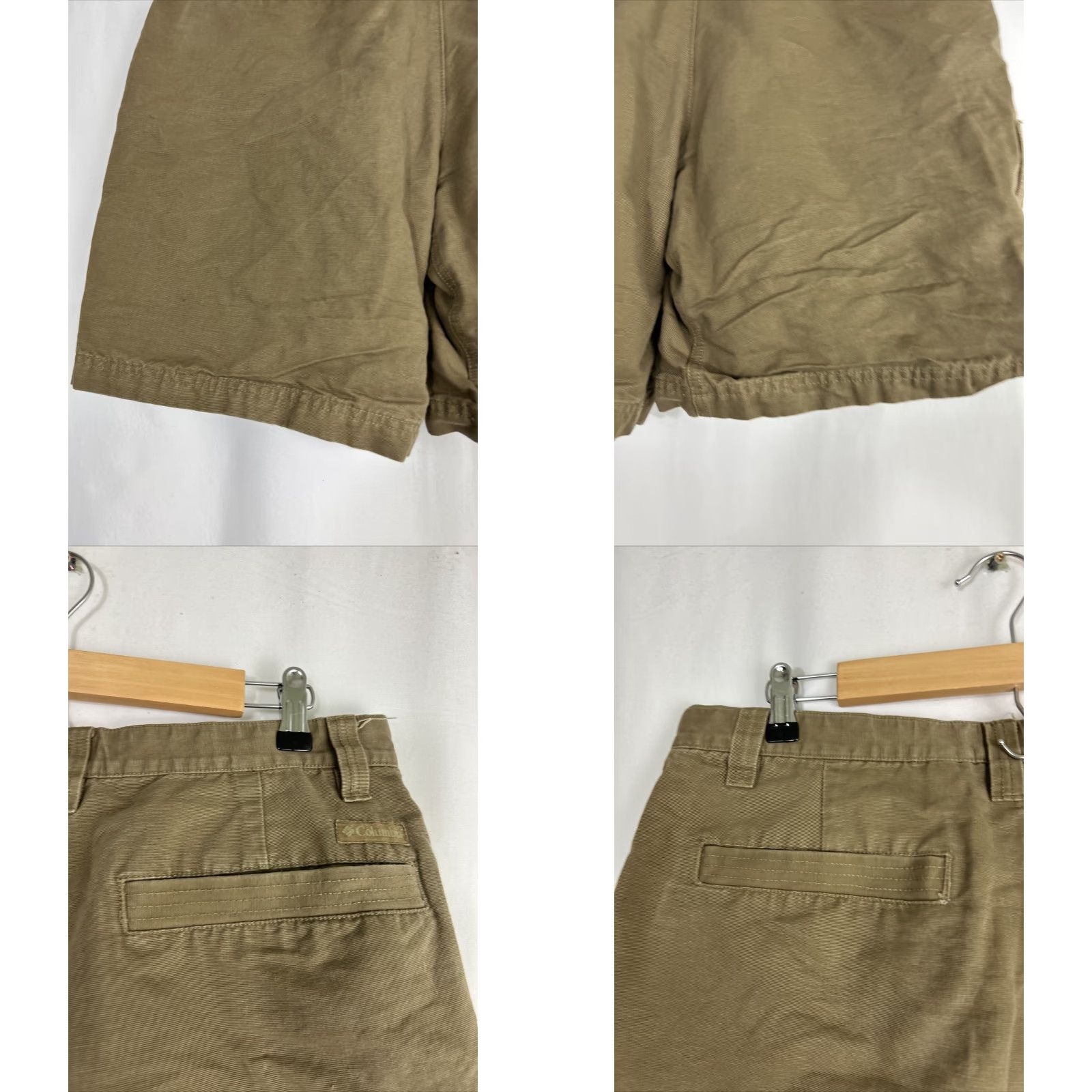 Olive Columbia Cargo Shorts Men Olive 36x9.5” Outdoor Zipper Snap Green 90s? Size US 36 / EU 52 - 8 Thumbnail