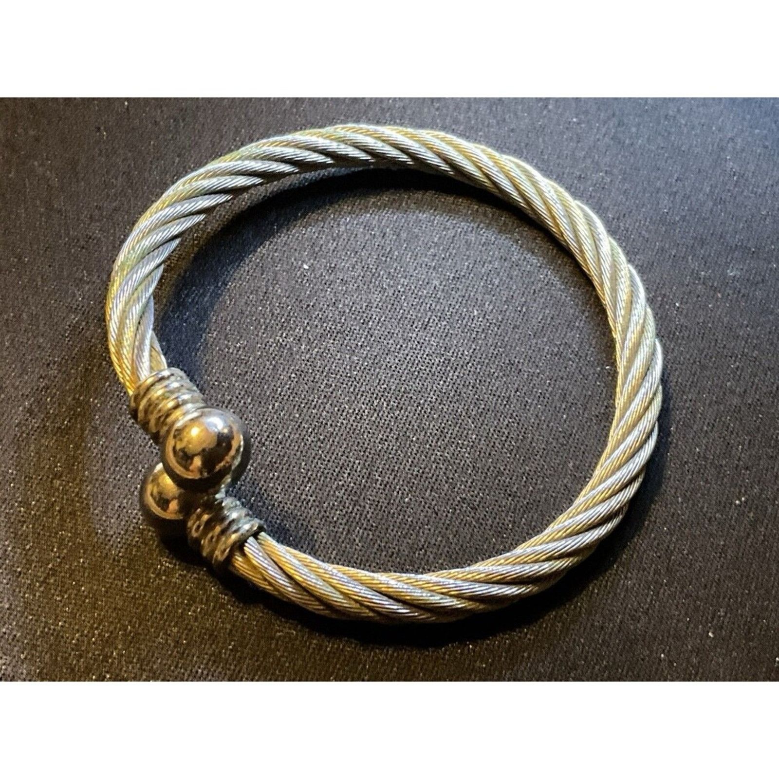Other Stainless Steel Open Twisted Cable Cuff Bracelet Size ONE SIZE - 2 Thumbnail