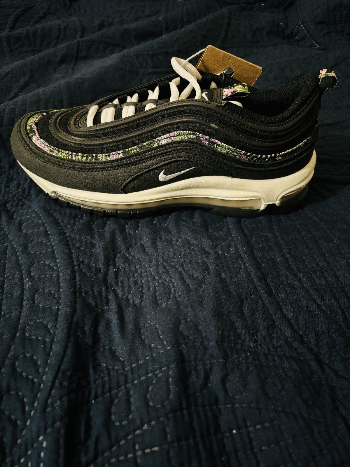 image of Nike Air Max 97 Next Nature Floral Black Women’S Us Size 9 Shoes, Women's