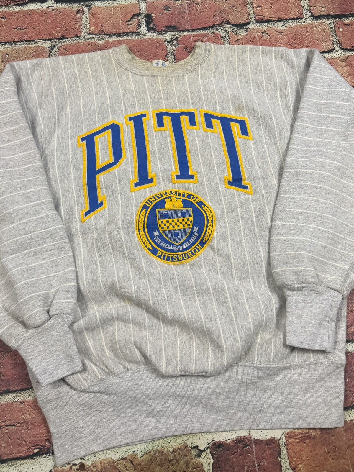 NCAA Vintage Pittsburgh Pitt Panthers MVP Pro Weave Sweatshirt Size US L / EU 52-54 / 3 - 4 Thumbnail