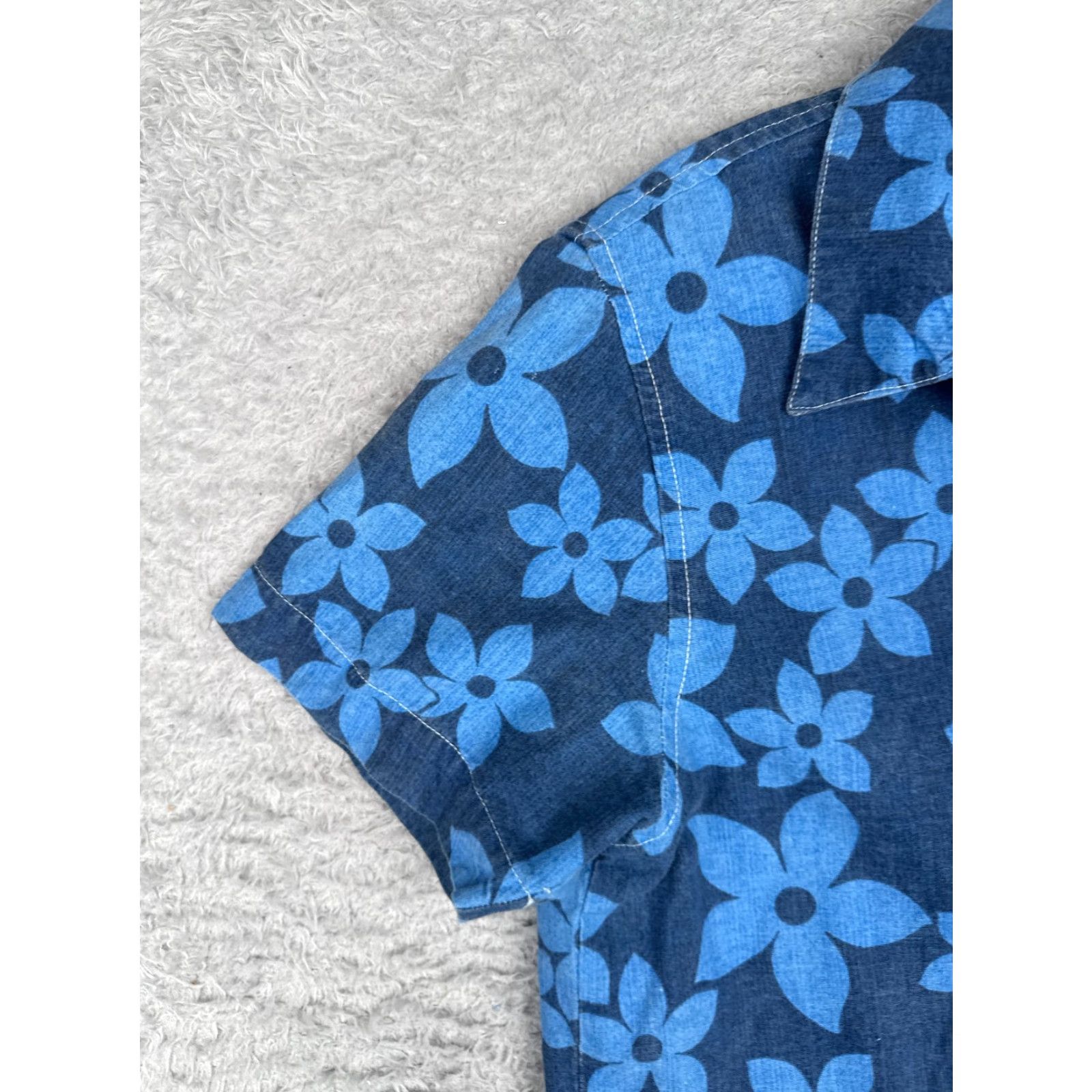 Ocean Pacific Ocean Pacific Shirt Men Medium Floral Hawaii Blue Cotton Short Sleeve Size US M / EU 48-50 / 2 - 3 Thumbnail