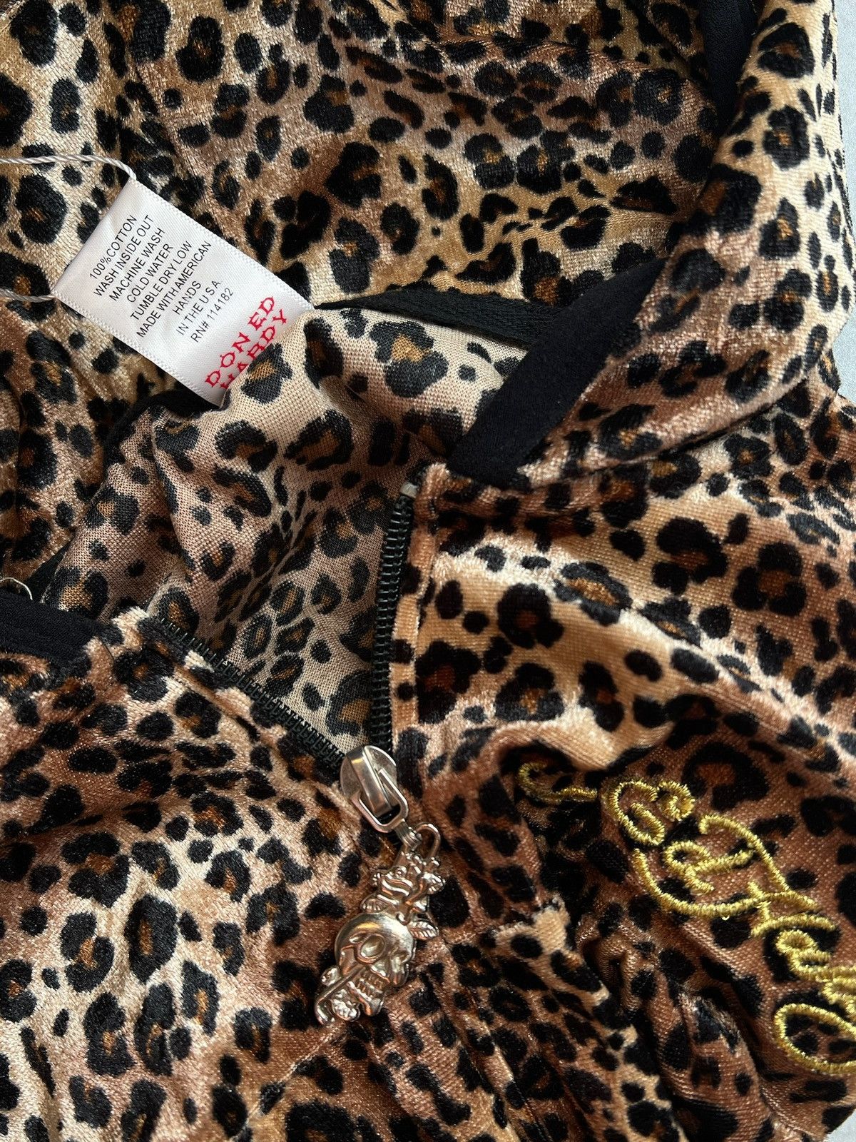 Ed Hardy Ed Hardy Leopard Printed Velvet Track Suit Size S / US 4 / IT 40 - 13 Thumbnail