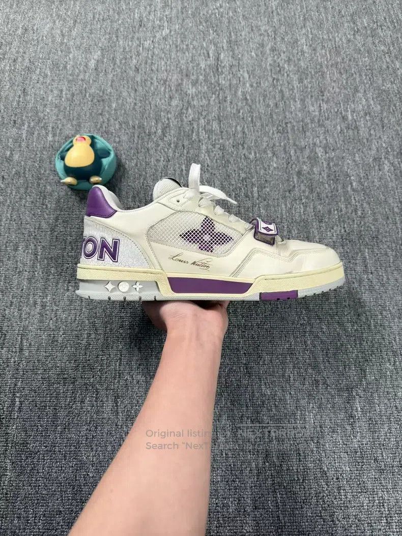 Louis Vuitton Louis Vuitton Trainer White and Purple Velcro shoes Size US 10 / EU 43 - 5 Thumbnail