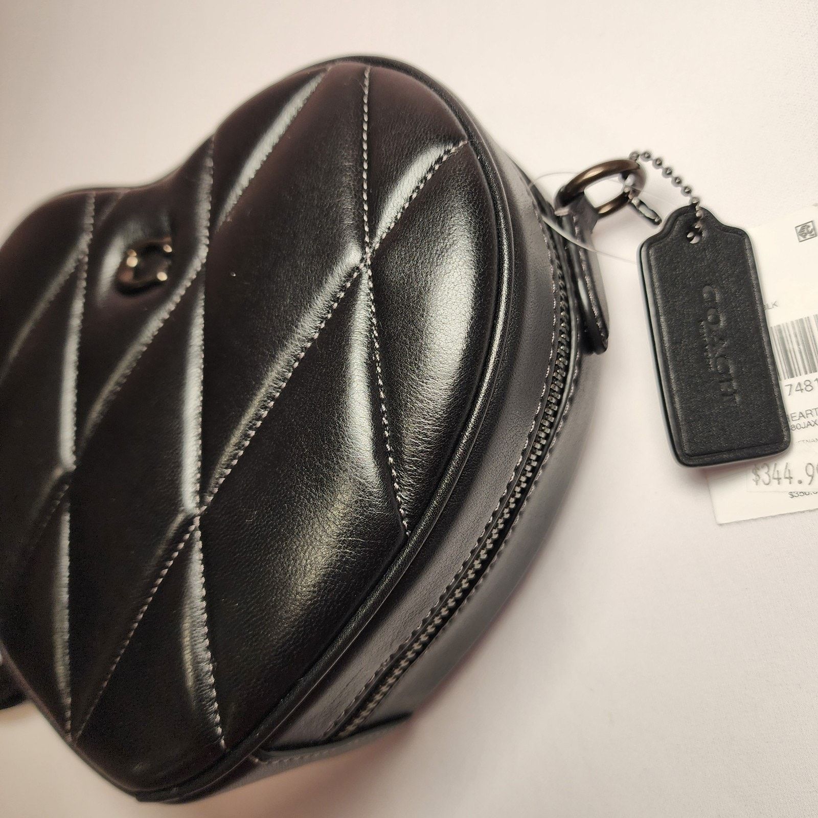 Coach NWT COACH CE725 Leather Heart Crossbody Bag Quilting Black Size ONE SIZE - 2 Thumbnail