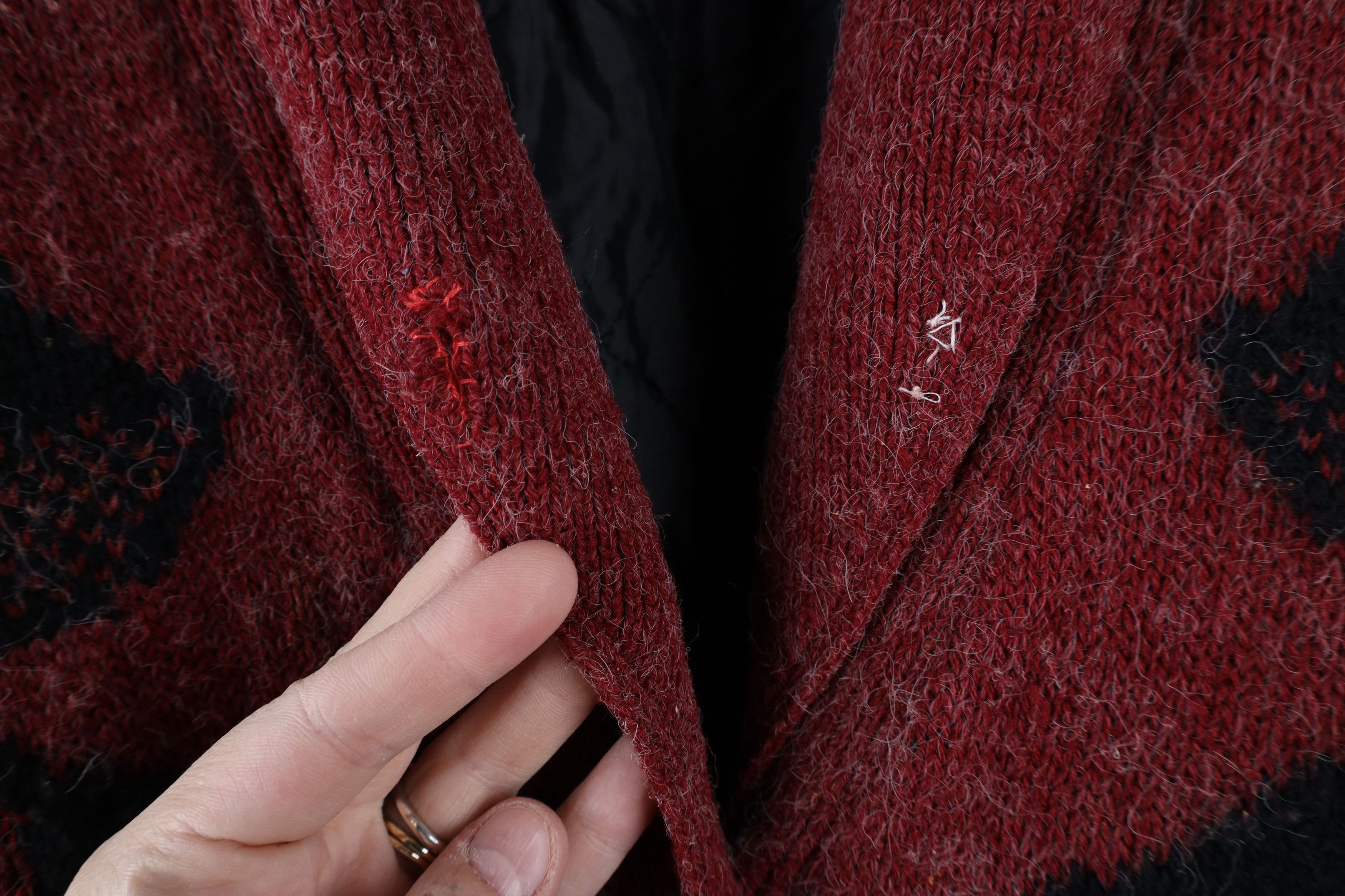 Vintage Vintage 90s Streetwear Wool Knit Flower Shawl Sweater Jacket Size L / US 10 / IT 46 - 8 Thumbnail