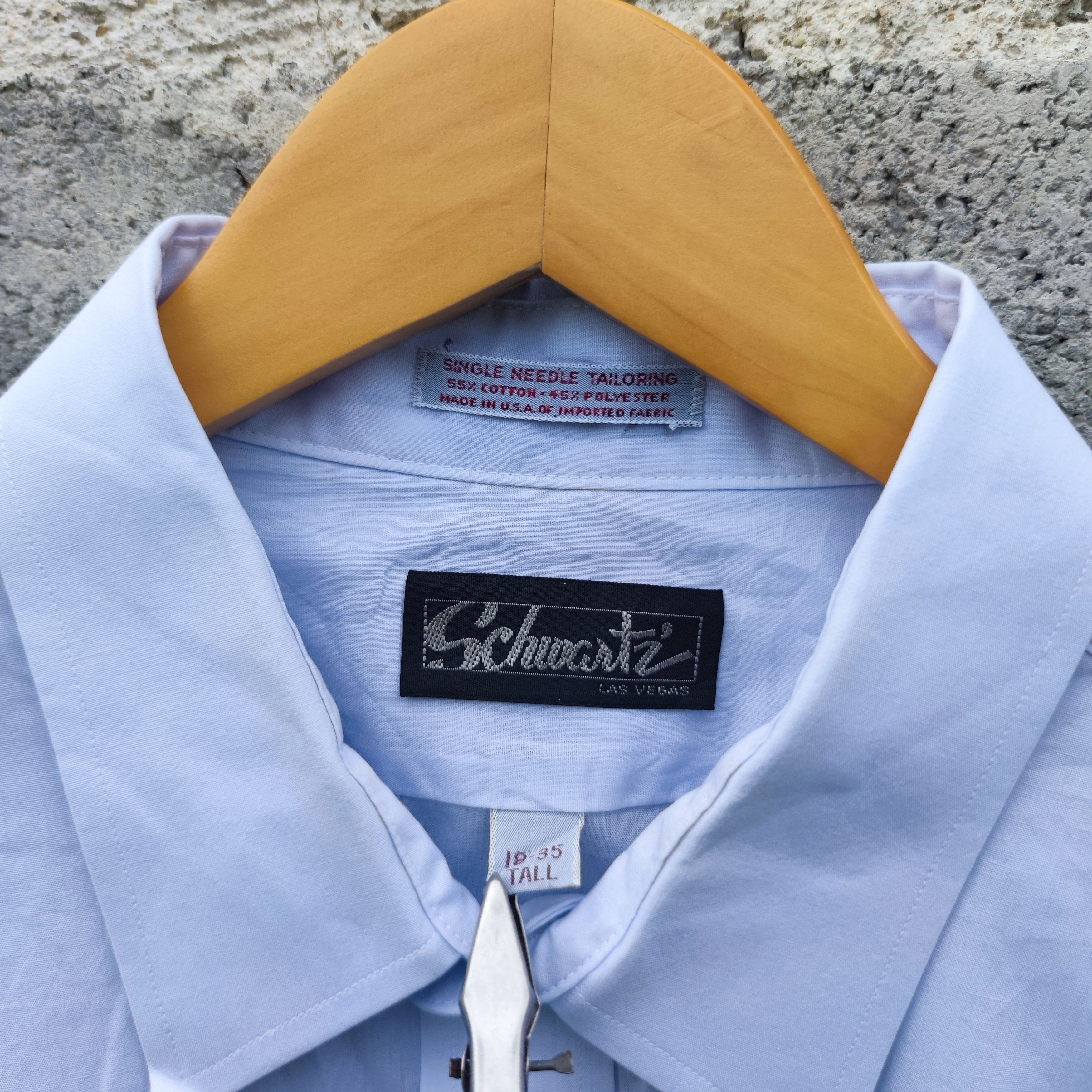 Vintage Schwartz Las Vegas Single Needle Tailoring Dress Shirt Size US XL / EU 56 / 4 - 3 Thumbnail
