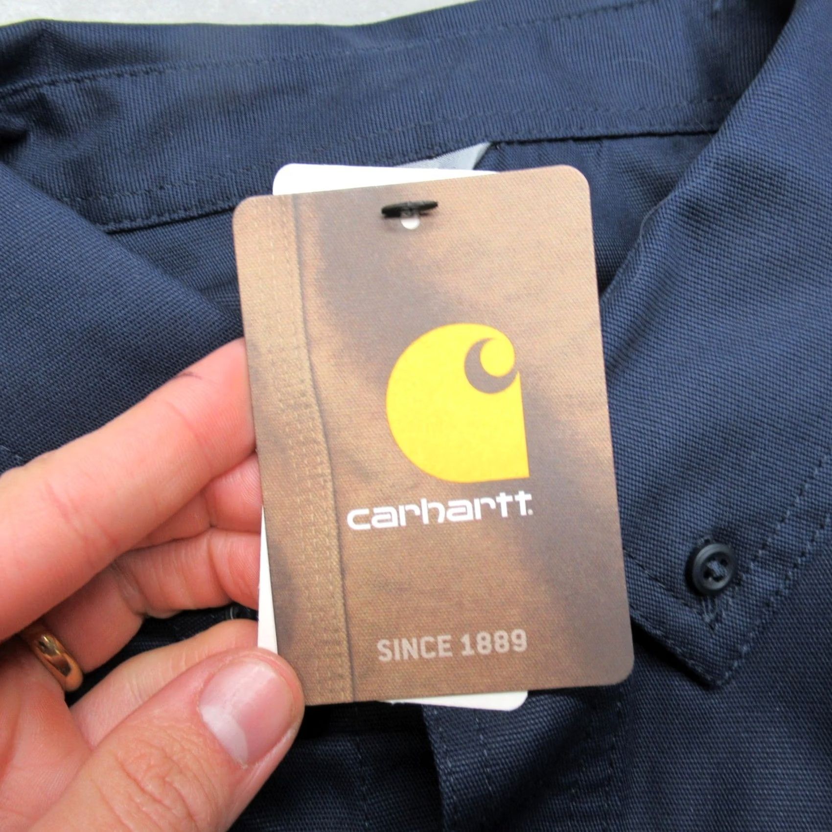 Carhartt VINTAGE Carhartt Shirt Mens Blue Short Sleeve Button Up Relaxed Pockets LOGO NWT Size US XL / EU 56 / 4 - 2 Thumbnail