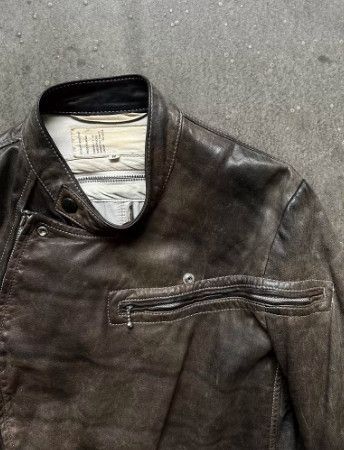 Nozomi Ishiguro NOZOMI ISHIGURO AW15 Asymmetric Zipper Leather Jacket Size US XS / EU 42 / 0 - 6 Thumbnail