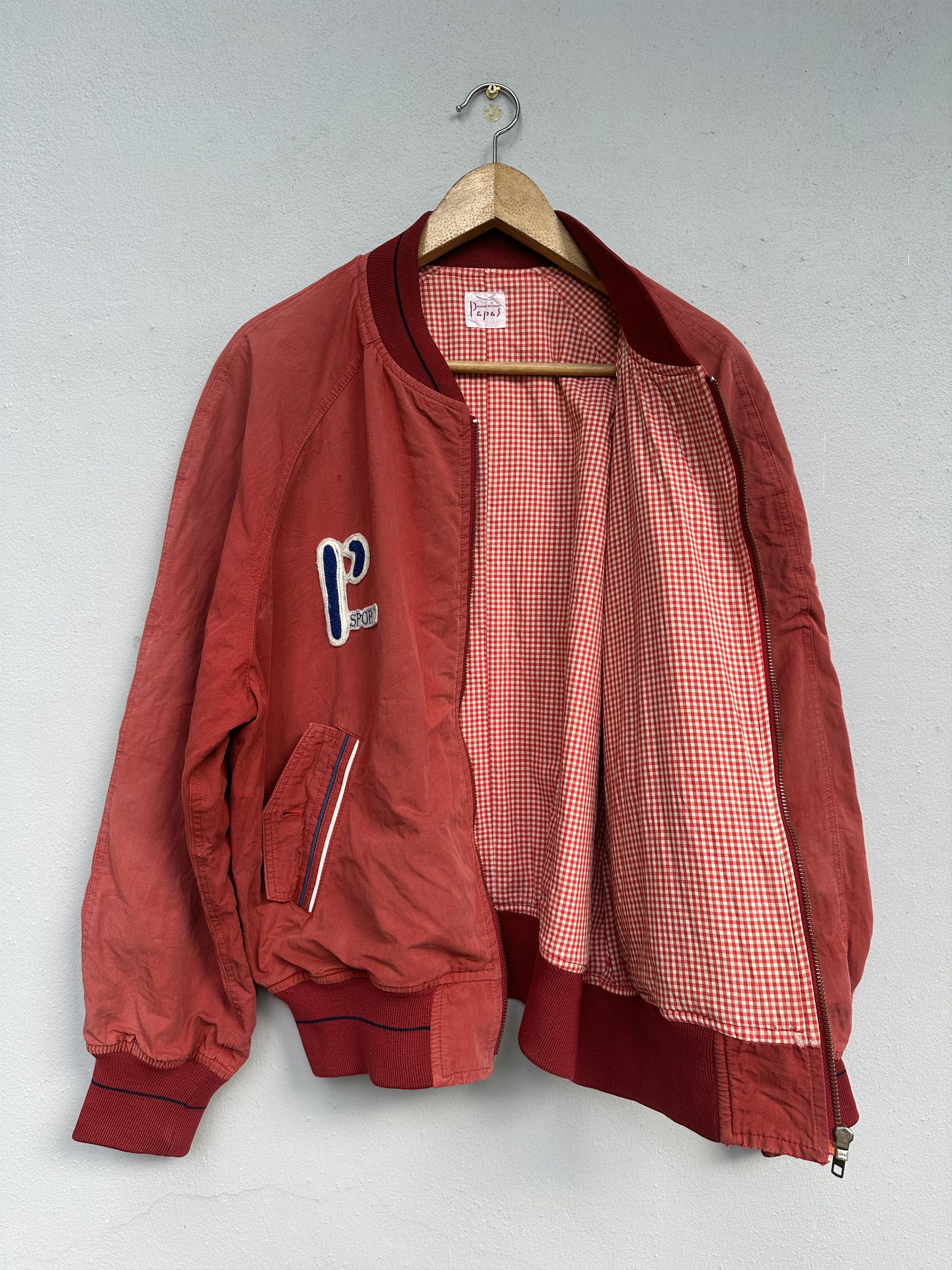 Mademoiselle Non Non Vintage 90s Papas Sports Logo Distressed Bomber Jacket Size US M / EU 48-50 / 2 - 2 Thumbnail