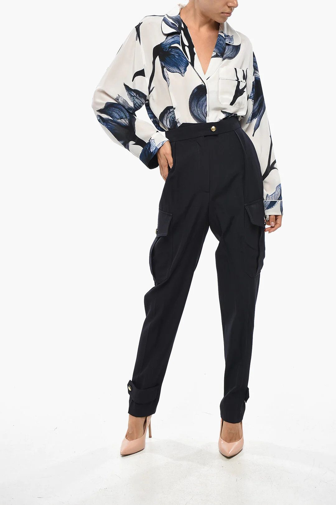 Alexander McQueen og1mm0426 Wool-Blend Cargo Pant in Blue Size 28" / US 6 / IT 42 - 4 Thumbnail