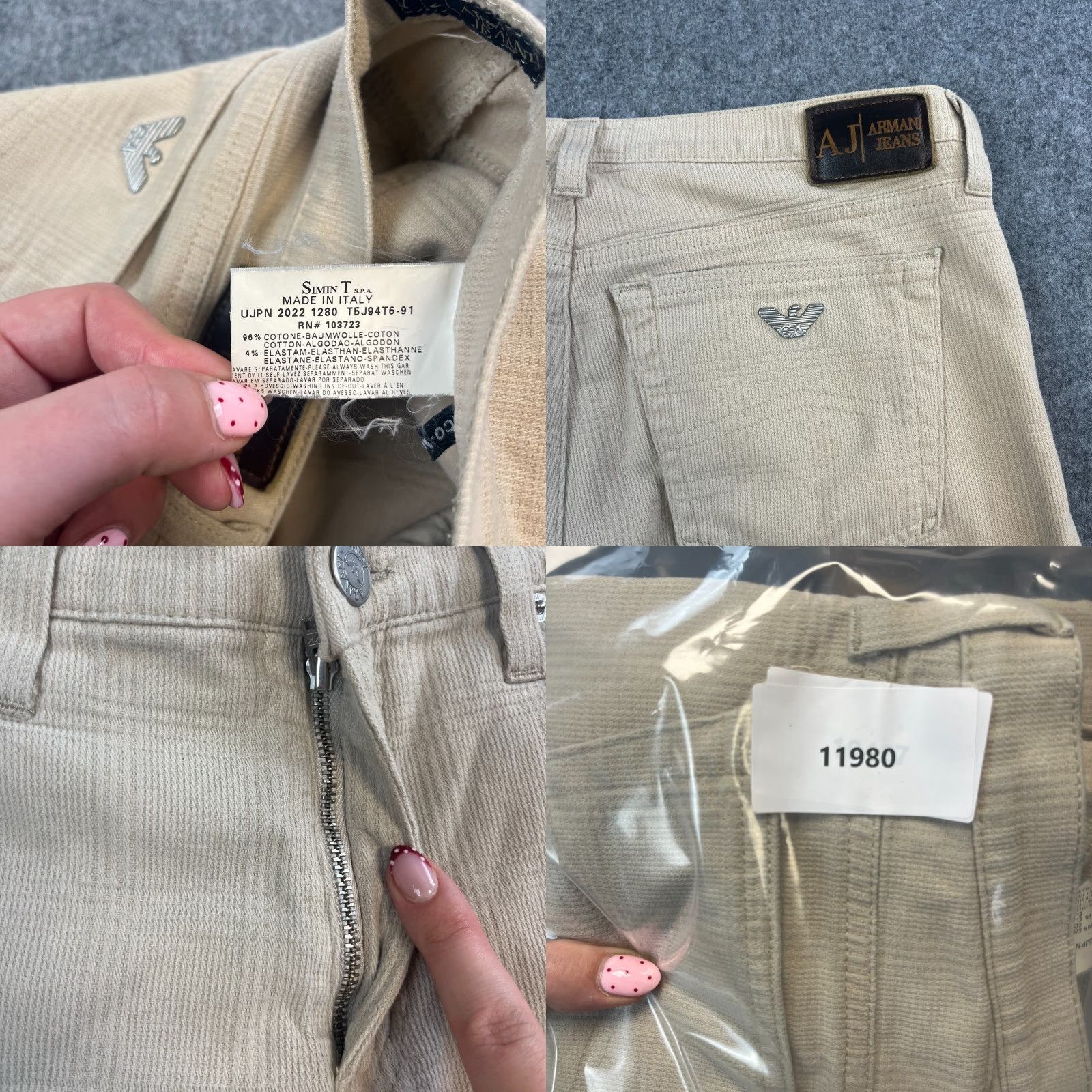 Vintage Armani Jeans Jeans Relaxed Straight 29 Beige 29 in Denim 5-Pocket Womens Regular XS? Size 29" - 9 Thumbnail