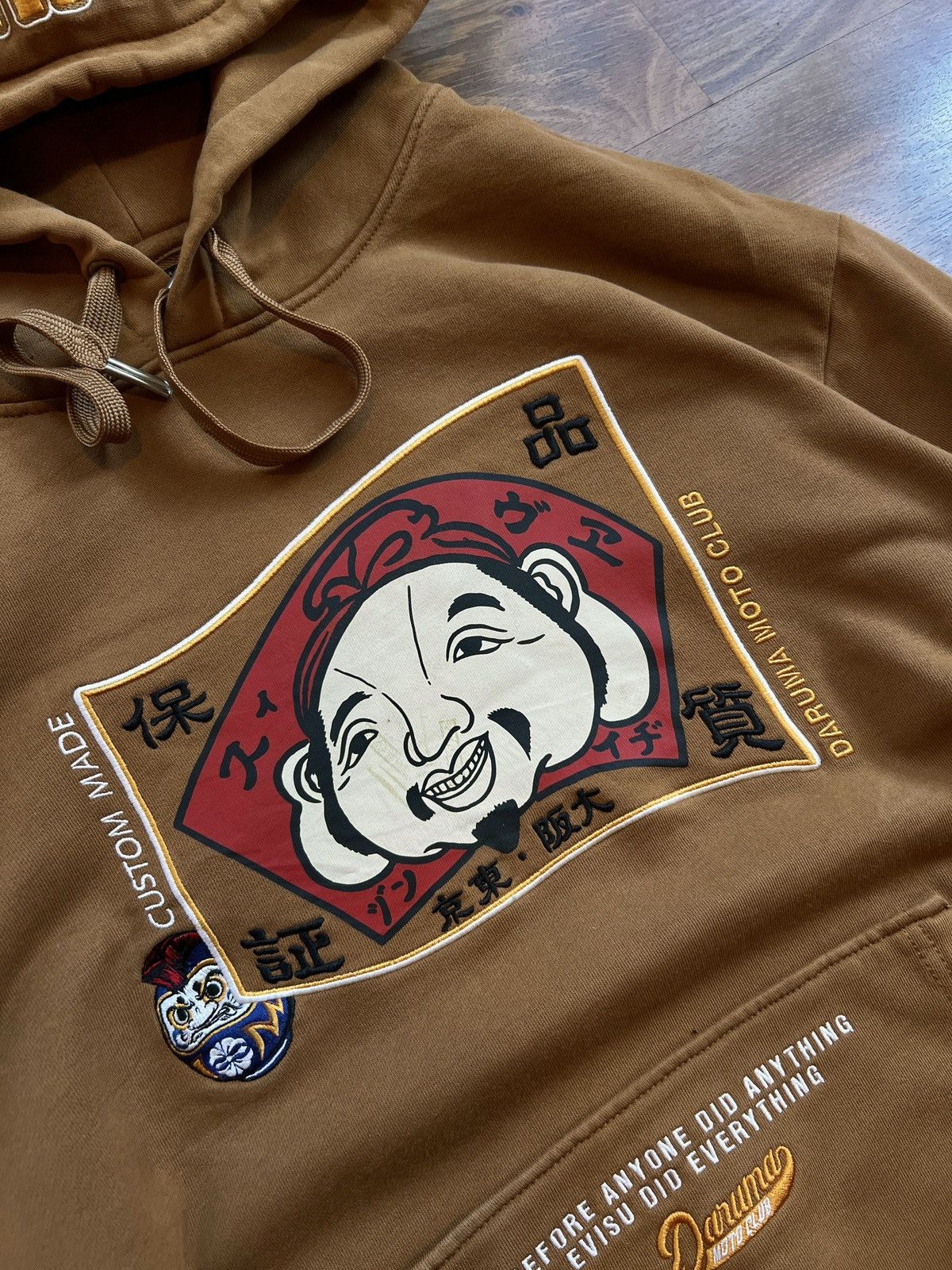Evisu Rare Evisu Daruma Moto Club Embroidered Hoodie Size US L / EU 52-54 / 3 - 7 Thumbnail
