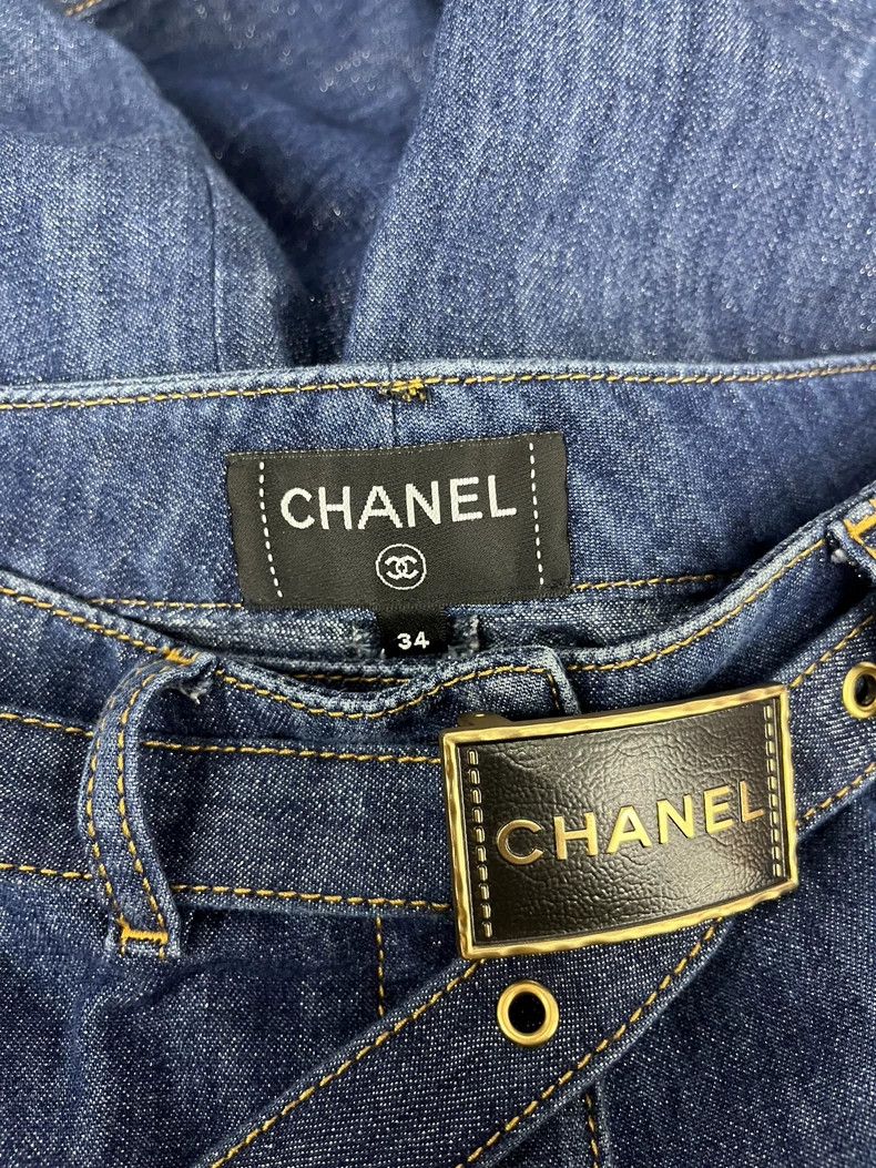 Chanel Chanel 23S blue wide-leg jeans Size 42" / US 20 - 4 Thumbnail