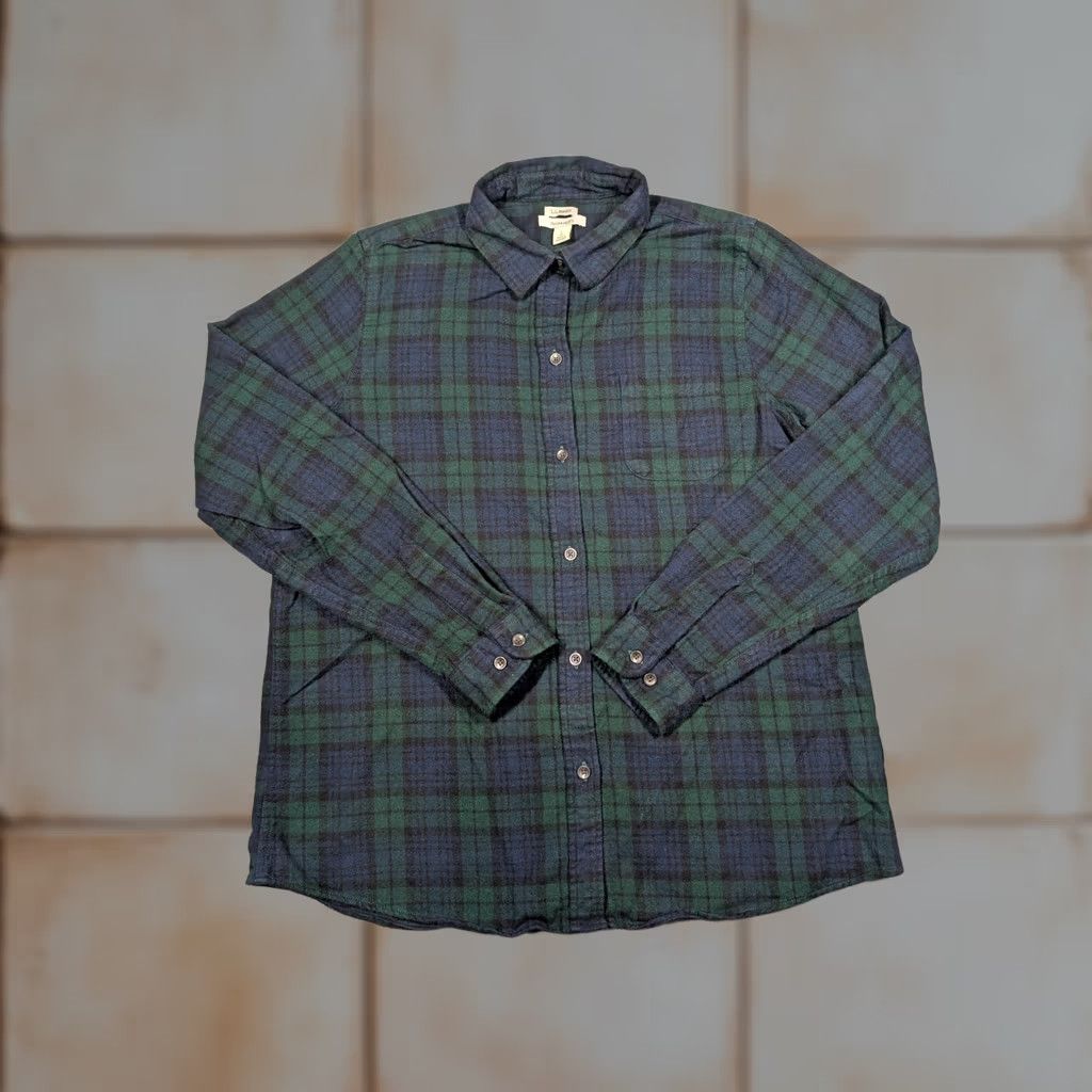 Vintage LL Bean Shirt Mens LT Green Blue Plaid Flannel Long Sleeve Button Up Casual Shirt Mens LT Green Blue Plaid Flannel Button-Up Size US L / EU 52-54 / 3 - 1 Thumbnail