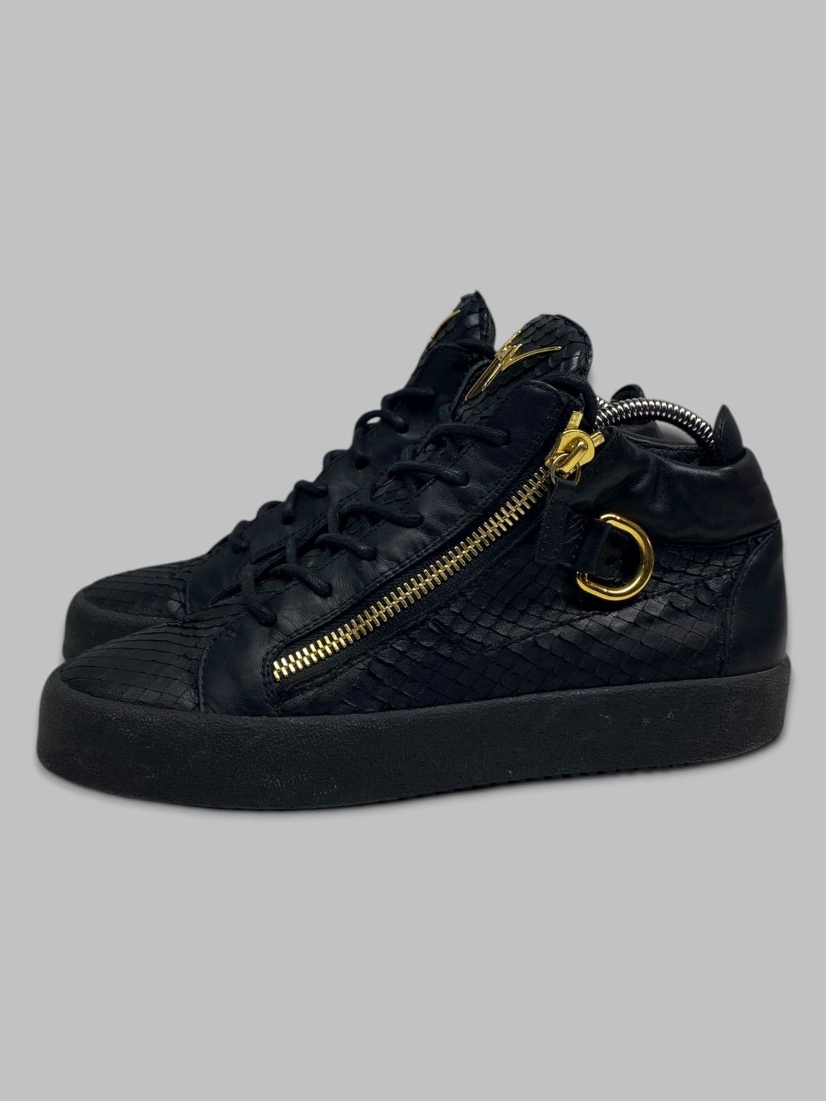 Giuseppe Zanotti Giuseppe Zanotti Snakeskin Leather High Top Sneakers Shoes Size US 8 / EU 41 - 2 Thumbnail
