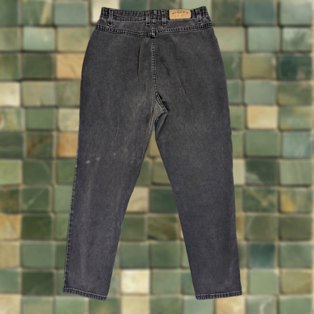 Lee VINTAGE Lee Riders High Elastic Waist Tapered Black Denim Jeans Sz 12 (30x28) USA Mens Womens? Size 34" / US 12 / IT 48 - 1 Thumbnail