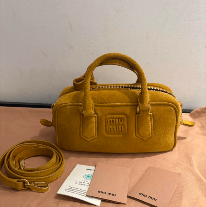 Miu Miu Miu Miu Suede Handbag with Logo Size ONE SIZE - 1 Thumbnail