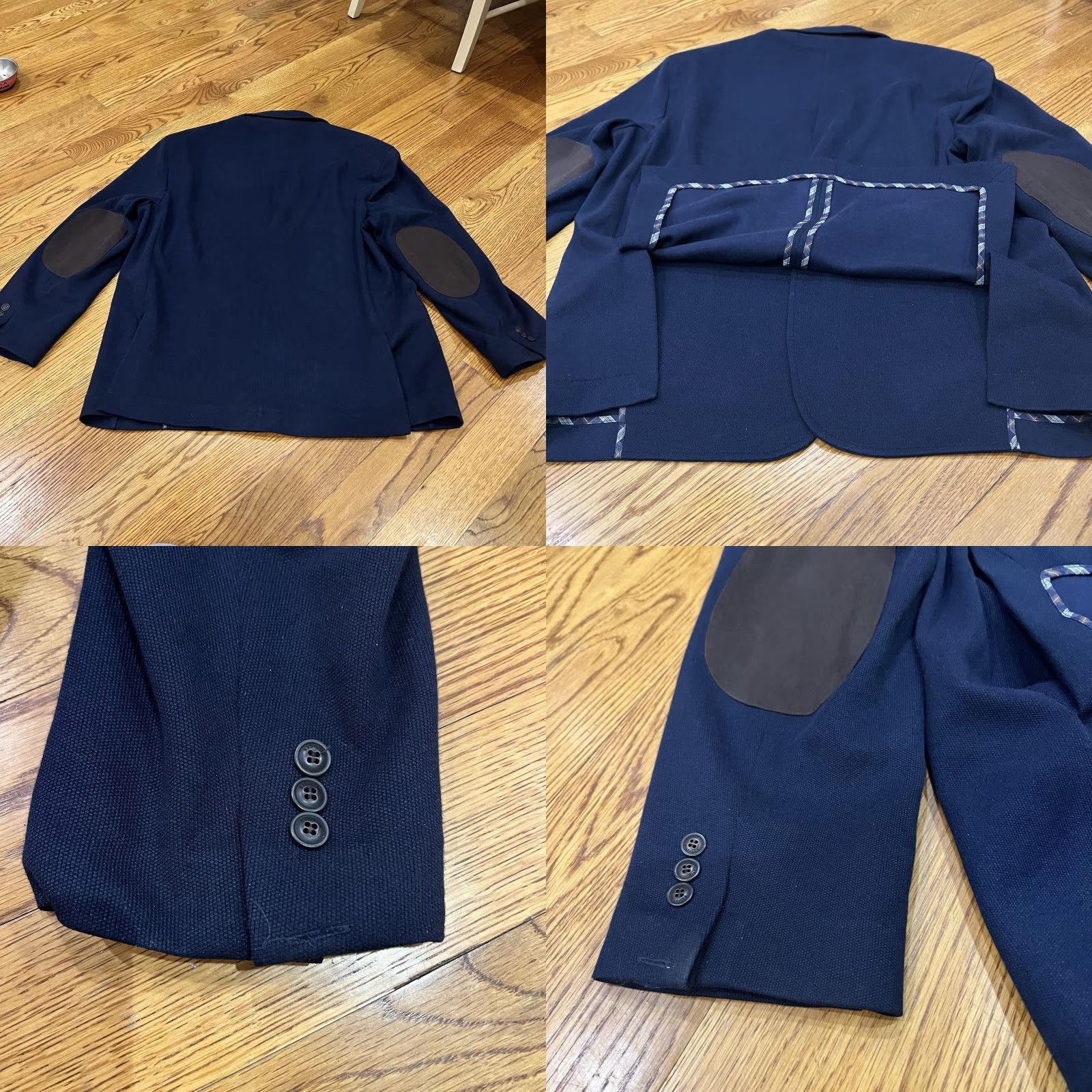 Tommy Hilfiger Tommy Hilfiger Knit Blazer Men’s 2XL Navy Blue Elbow Patch Size 48R - 8 Thumbnail