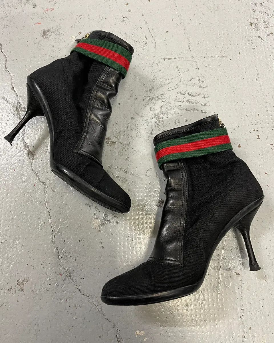 Gucci Gucci Black Hybrid Leather Heels Size US 7.5 / IT 37.5 - 3 Thumbnail