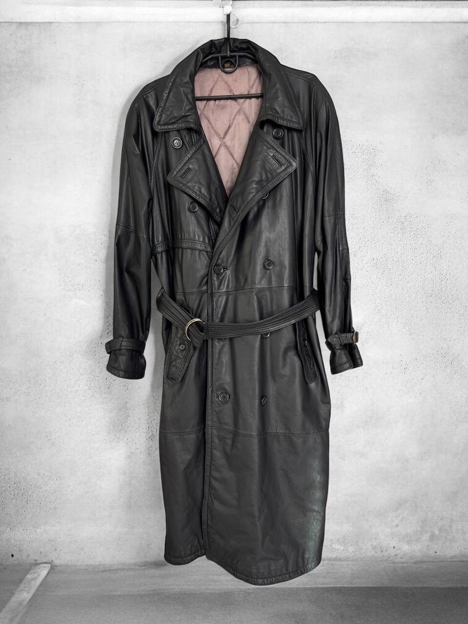Other 90s Matrix Style Vintage Belted Leather Trench Coat Jacket Size US L / EU 52-54 / 3 - 1 Thumbnail