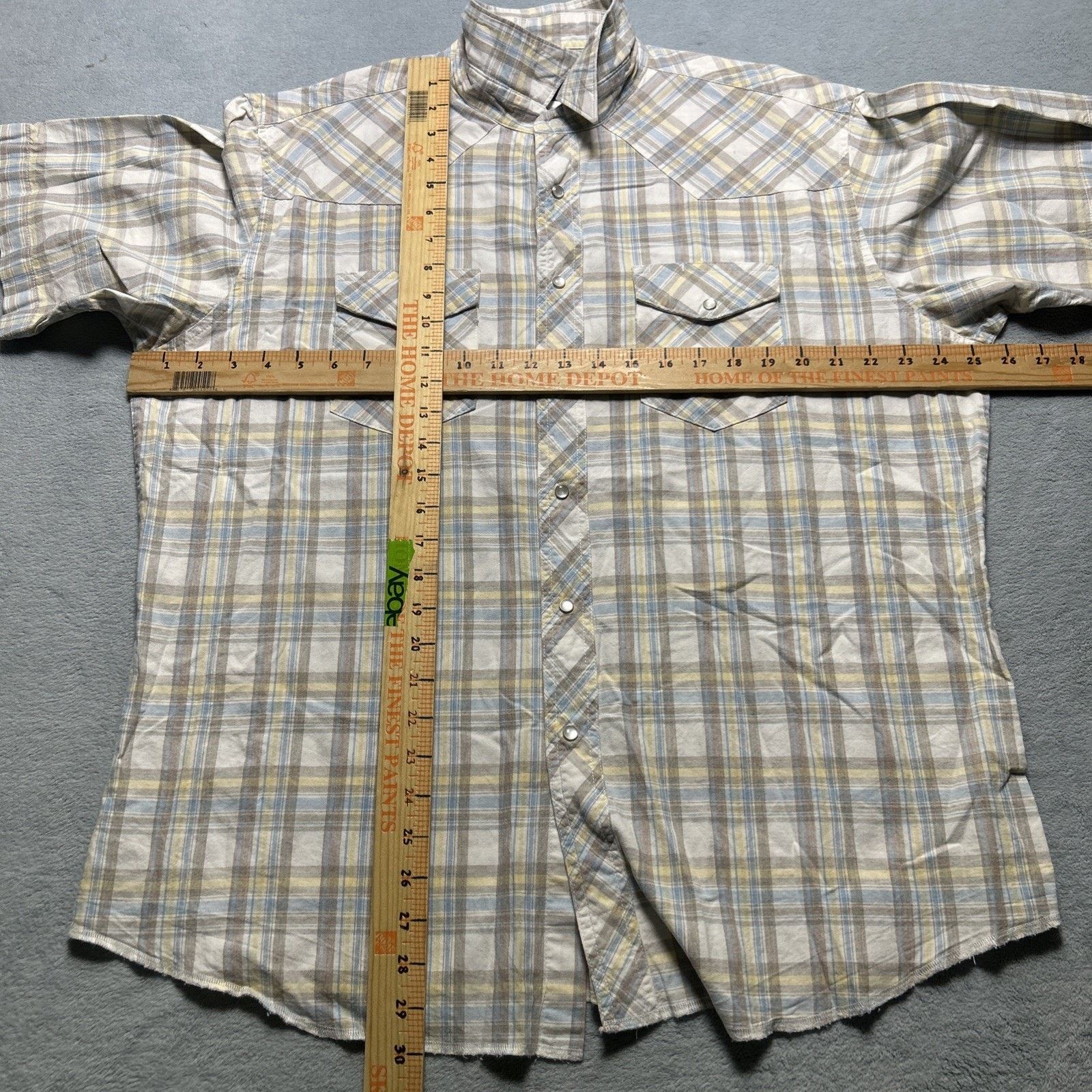 Wrangler Wrangler Pearl Snap Button Up Short sleeve Shirt XL Raw Hem Size US XL / EU 56 / 4 - 4 Thumbnail