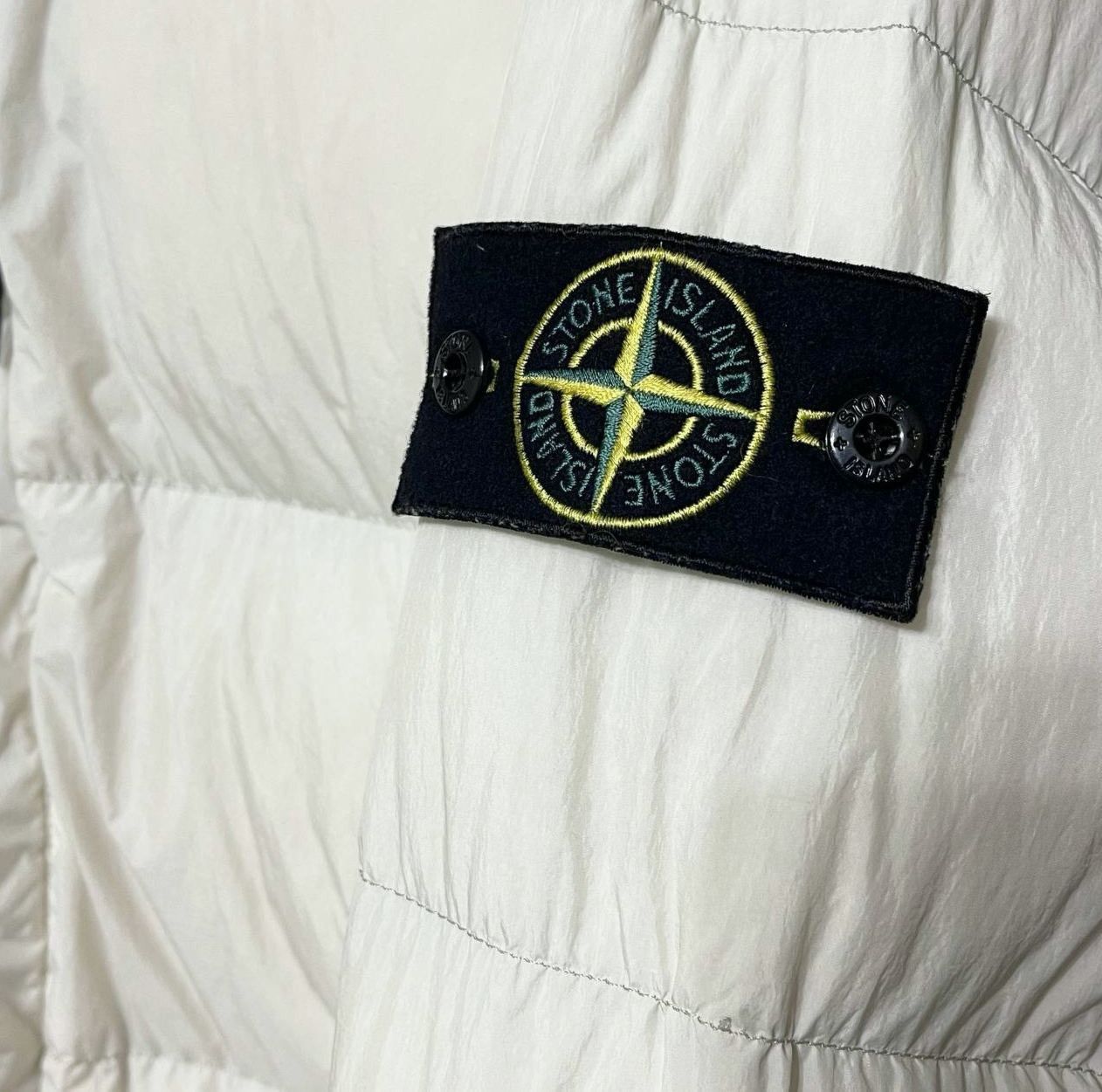 Stone Island Garment Dyed white cream