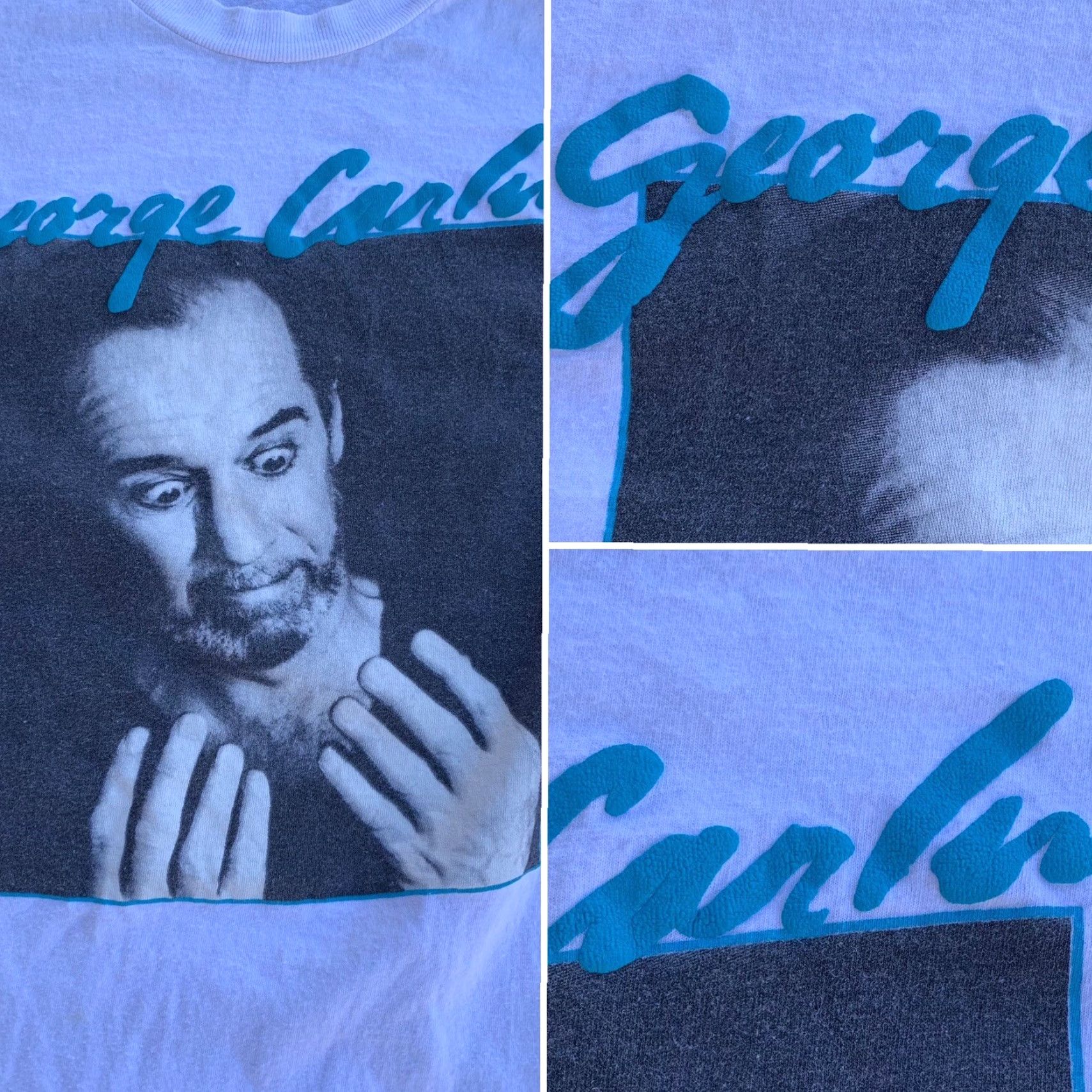 George VINTAGE George Carlin t shirt graphic tee XL Men Shirt Short Sleeve Crew Neck White Graphic Print Comics Funny 1960s-? Mens Size US XL / EU 56 / 4 - 7 Thumbnail